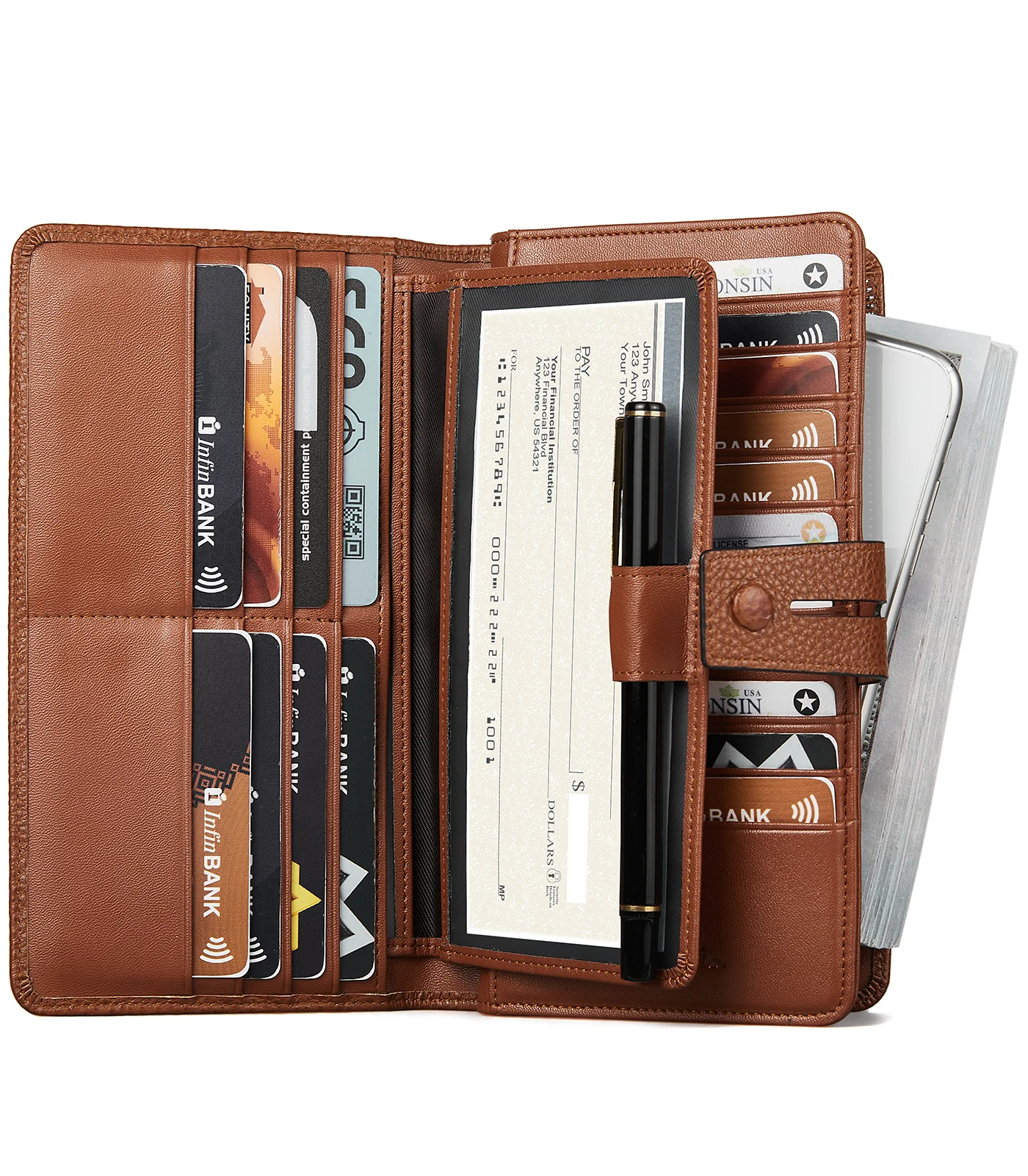 Lnna Checkbook RFID Wallet Cash Clutch Purses —— Superstar - Image 25