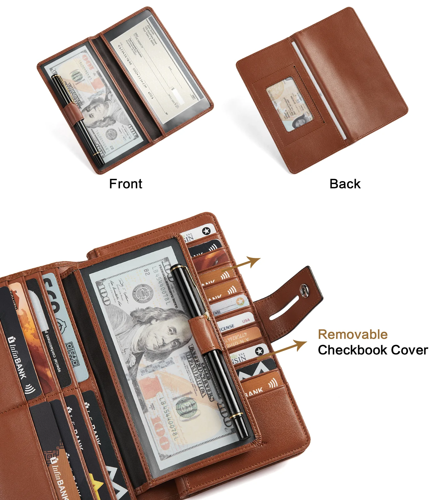 Lnna Checkbook RFID Wallet Cash Clutch Purses —— Superstar - Image 26