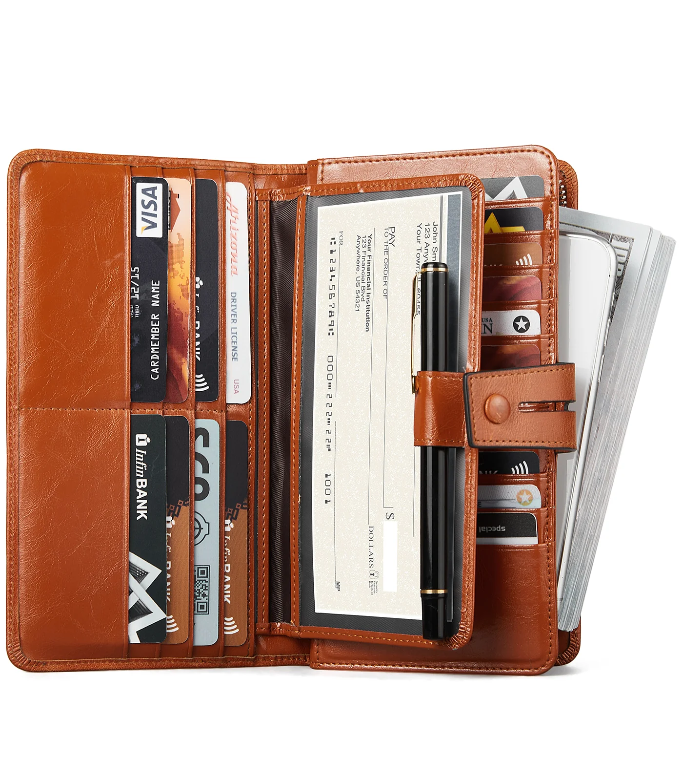 Lnna Checkbook RFID Wallet Cash Clutch Purses —— Superstar - Image 33