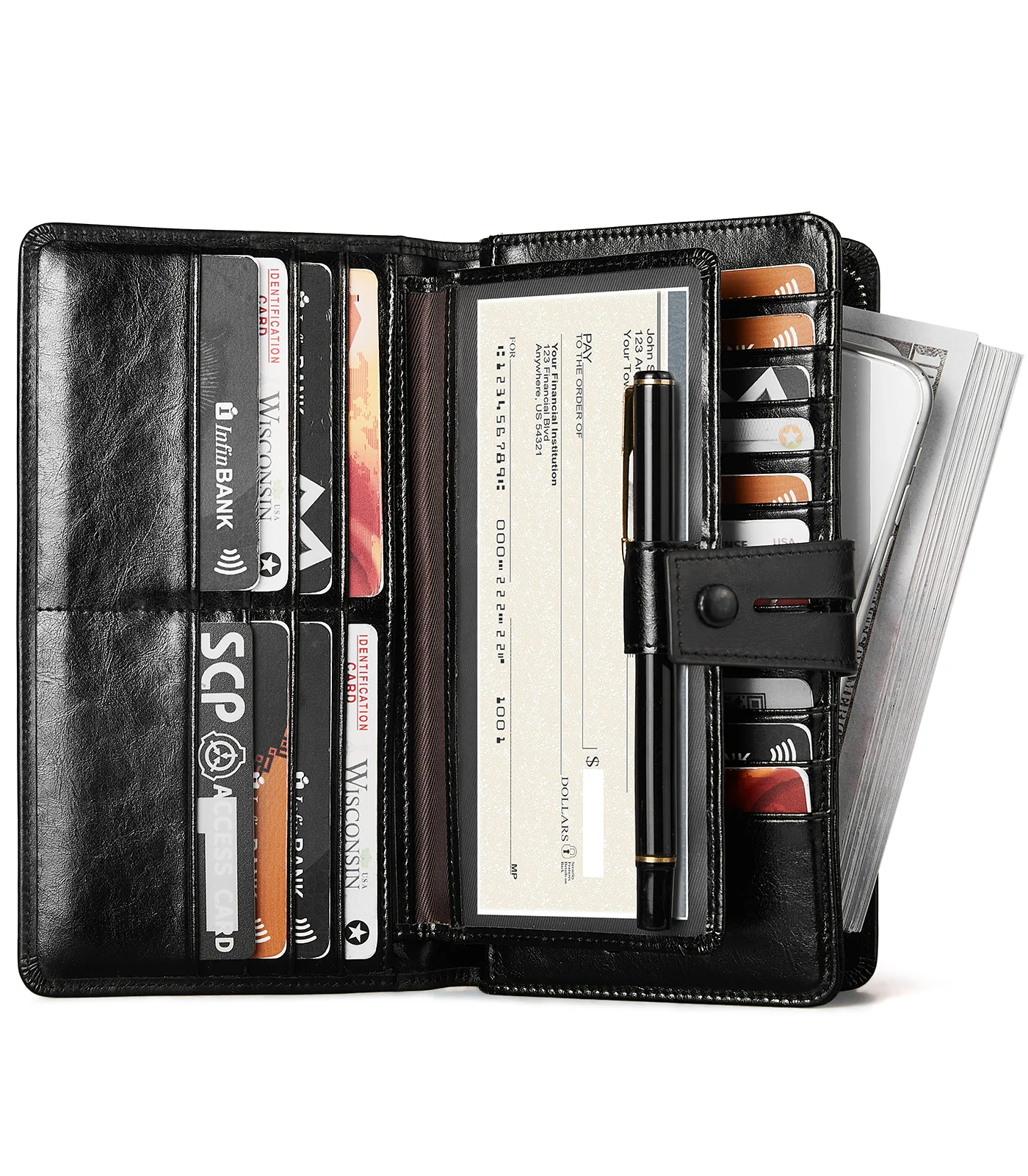 Lnna Checkbook RFID Wallet Cash Clutch Purses —— Superstar - Image 9