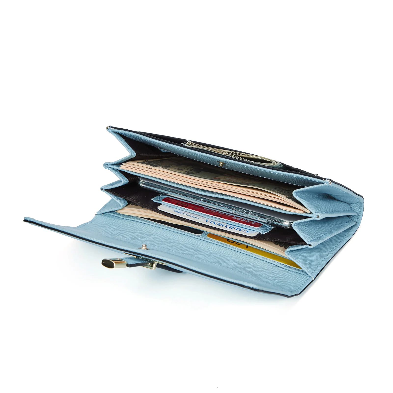 BOSTANTEN Womens Wallet Large Capacity Cash Clutch Purse with Buckle Credit Cards Holder - Image 5