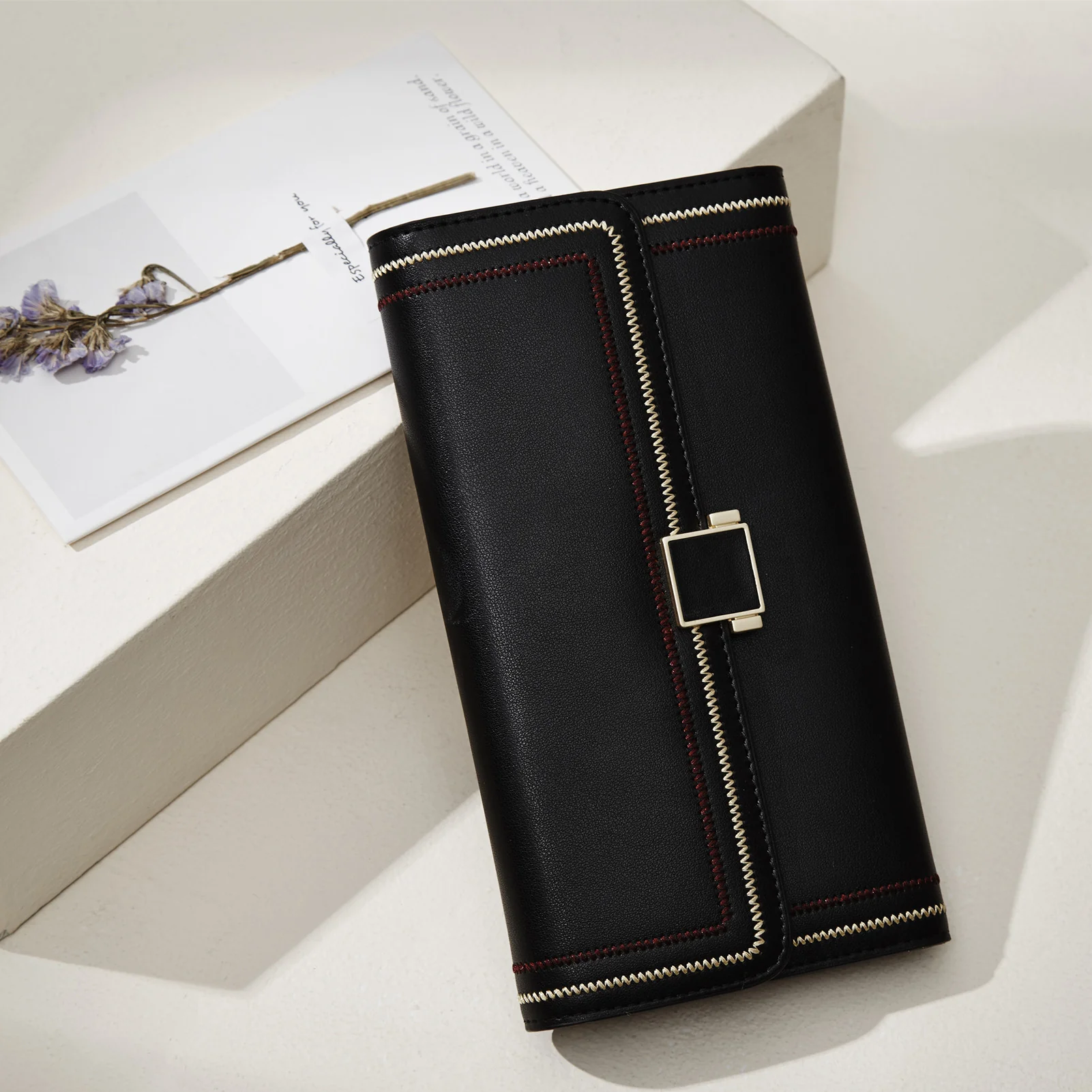 BOSTANTEN Womens Wallet Large Capacity Cash Clutch Purse with Buckle Credit Cards Holder - Image 11