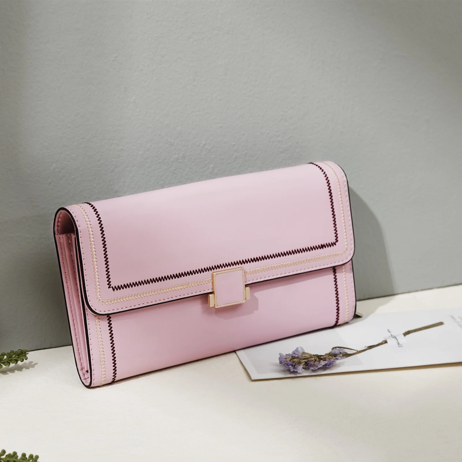 BOSTANTEN Womens Wallet Large Capacity Cash Clutch Purse with Buckle Credit Cards Holder - Image 13