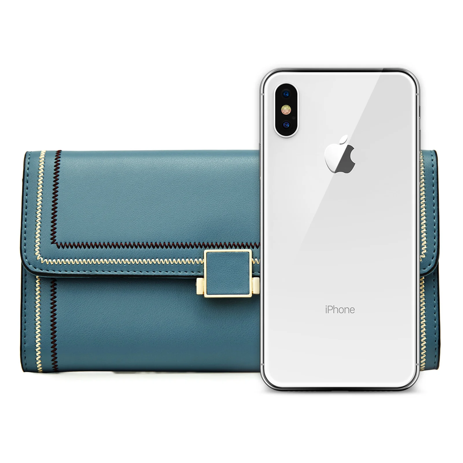BOSTANTEN Womens Wallet Large Capacity Cash Clutch Purse with Buckle Credit Cards Holder - Image 3