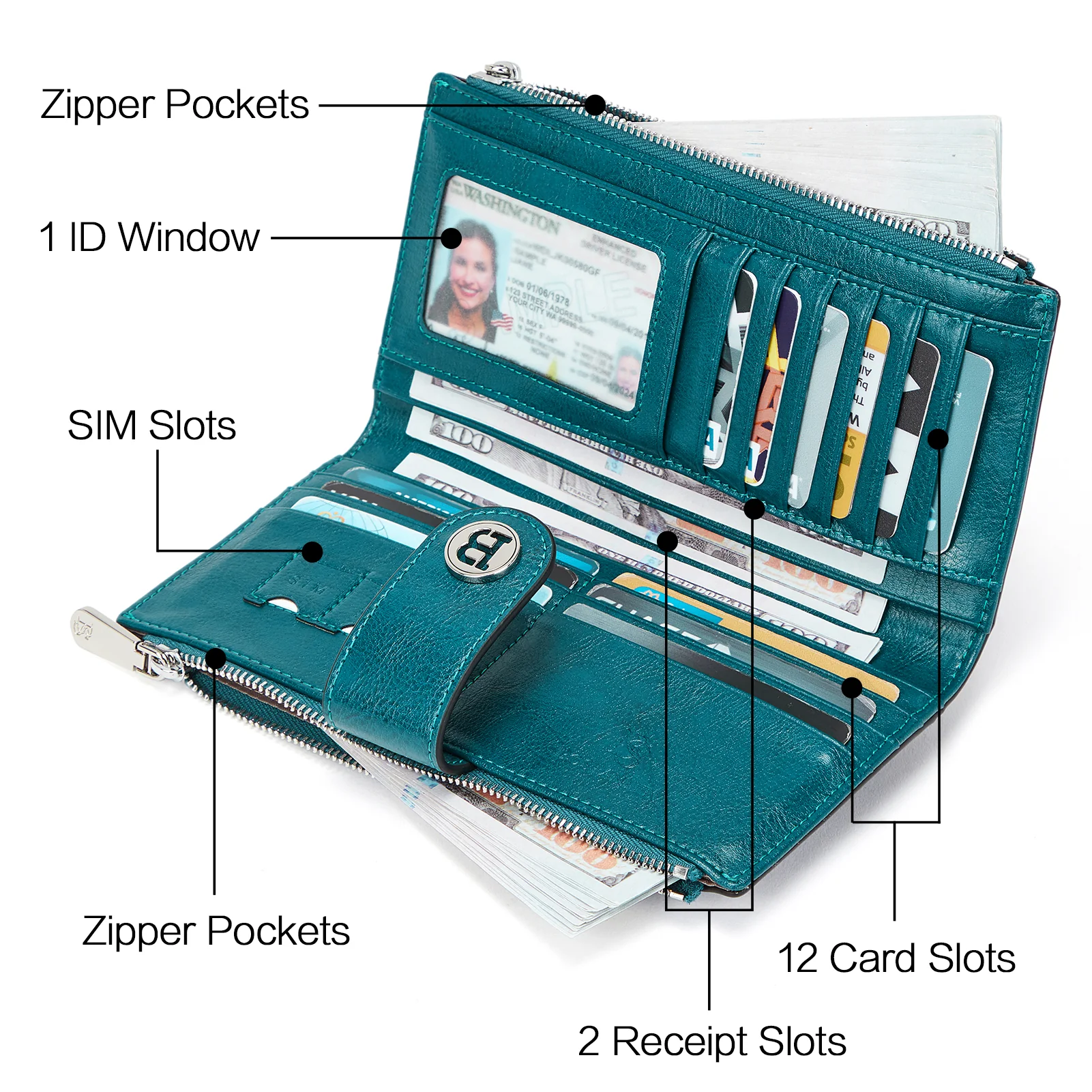 Lomy Real Leather Wallet Womens - RFID Blocking - Image 22