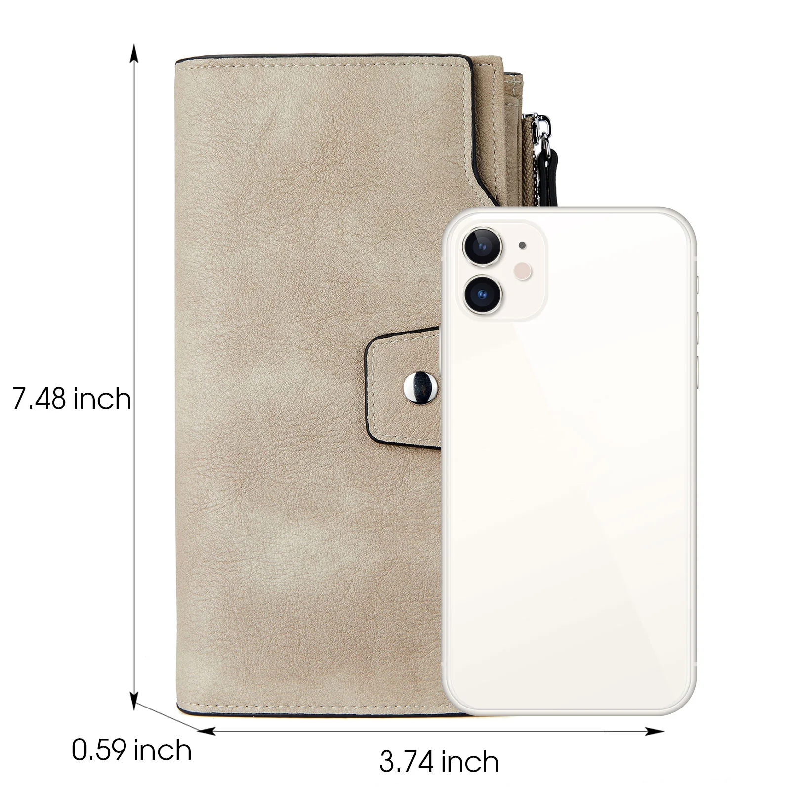 BOSTANTEN Womens Wallet Leather Wallets Large Capacity Cash Cluth Purses Coffee Rough Grain - Image 14