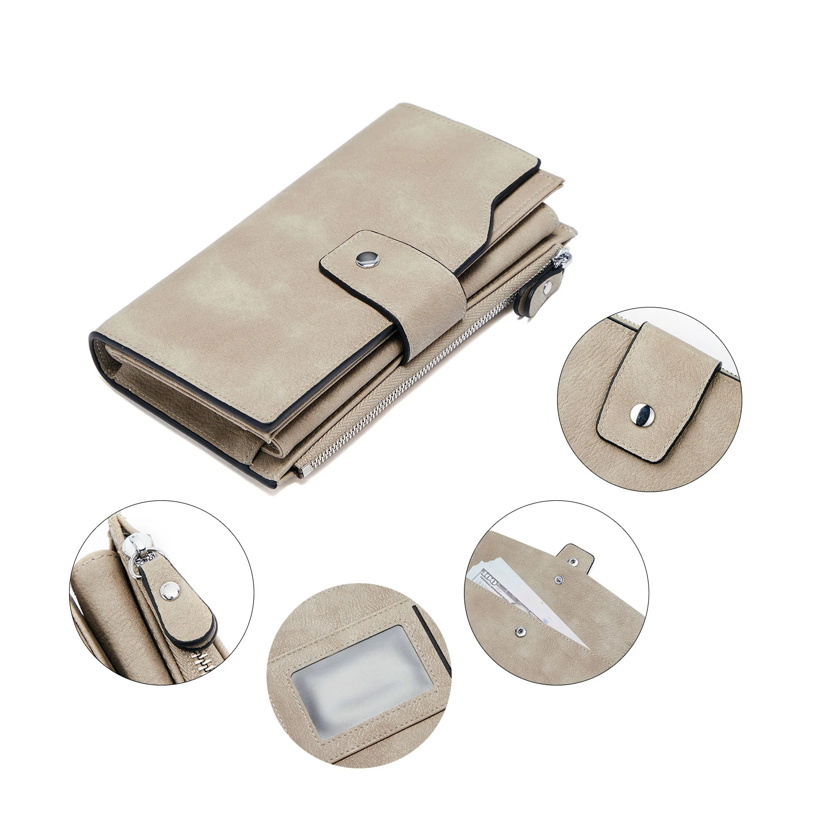 BOSTANTEN Womens Wallet Leather Wallets Large Capacity Cash Cluth Purses Coffee Rough Grain - Image 15