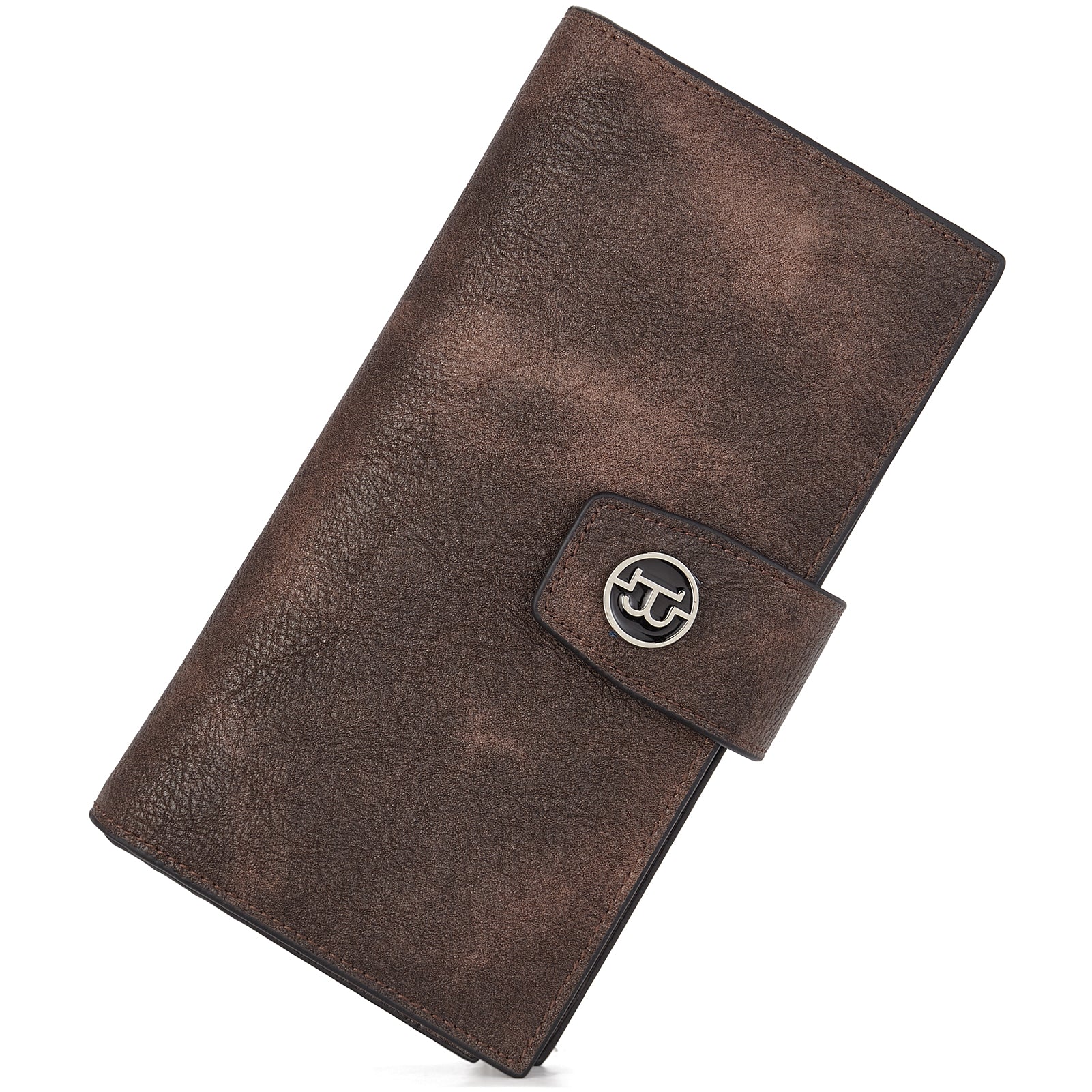 BOSTANTEN Womens Wallet Leather Wallets Large Capacity Cash Cluth Purses Coffee Rough Grain - Image 2