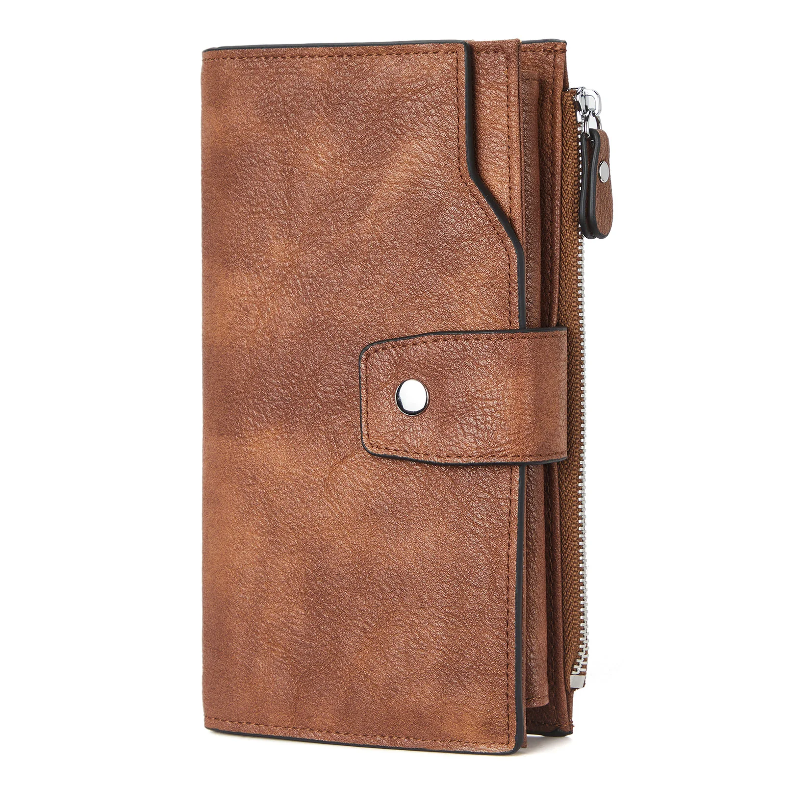 BOSTANTEN Womens Wallet Leather Wallets Large Capacity Cash Cluth Purses Coffee Rough Grain - Image 31