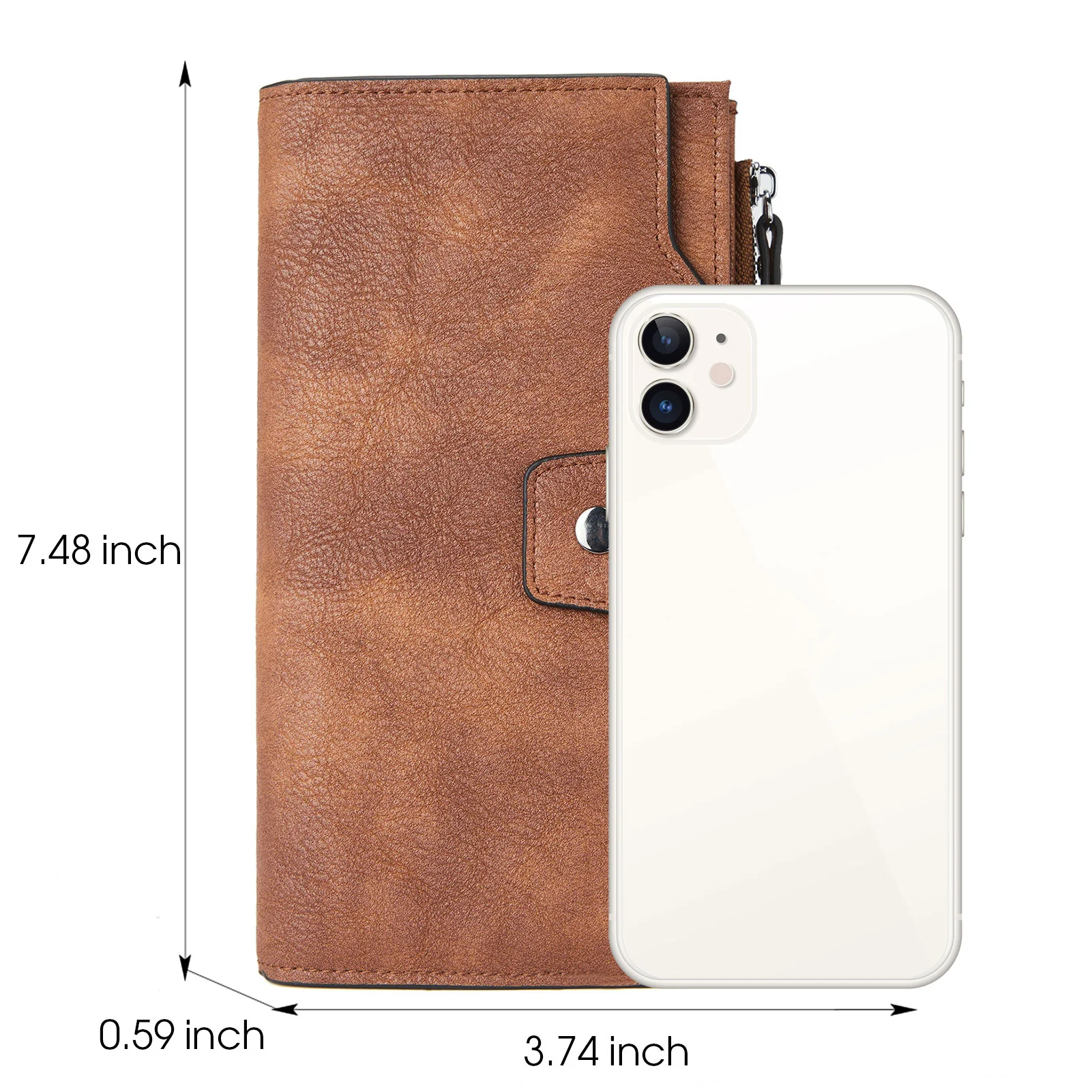 BOSTANTEN Womens Wallet Leather Wallets Large Capacity Cash Cluth Purses Coffee Rough Grain - Image 34