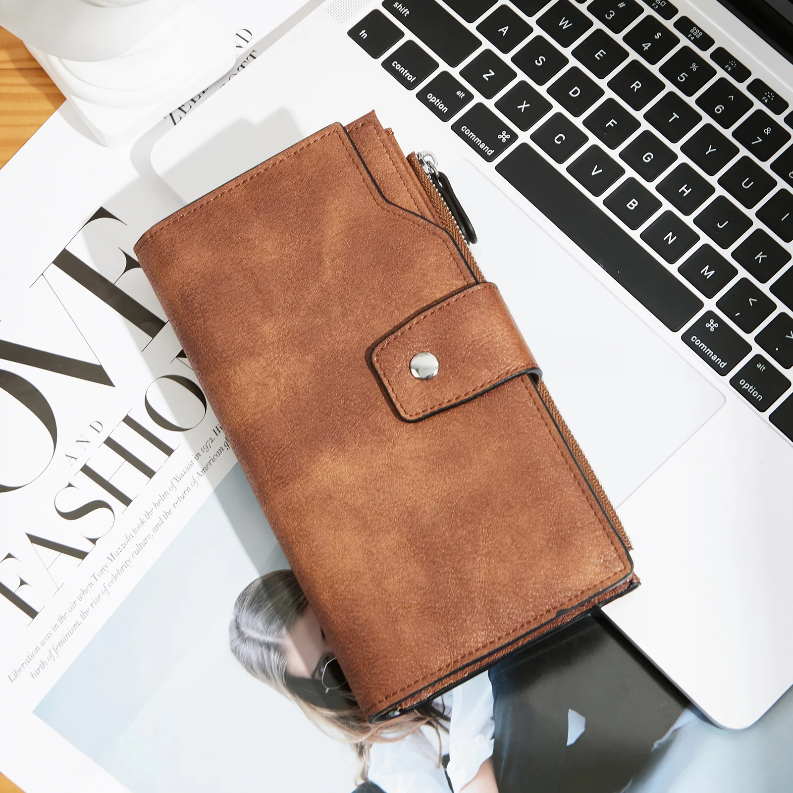 BOSTANTEN Womens Wallet Leather Wallets Large Capacity Cash Cluth Purses Coffee Rough Grain - Image 38