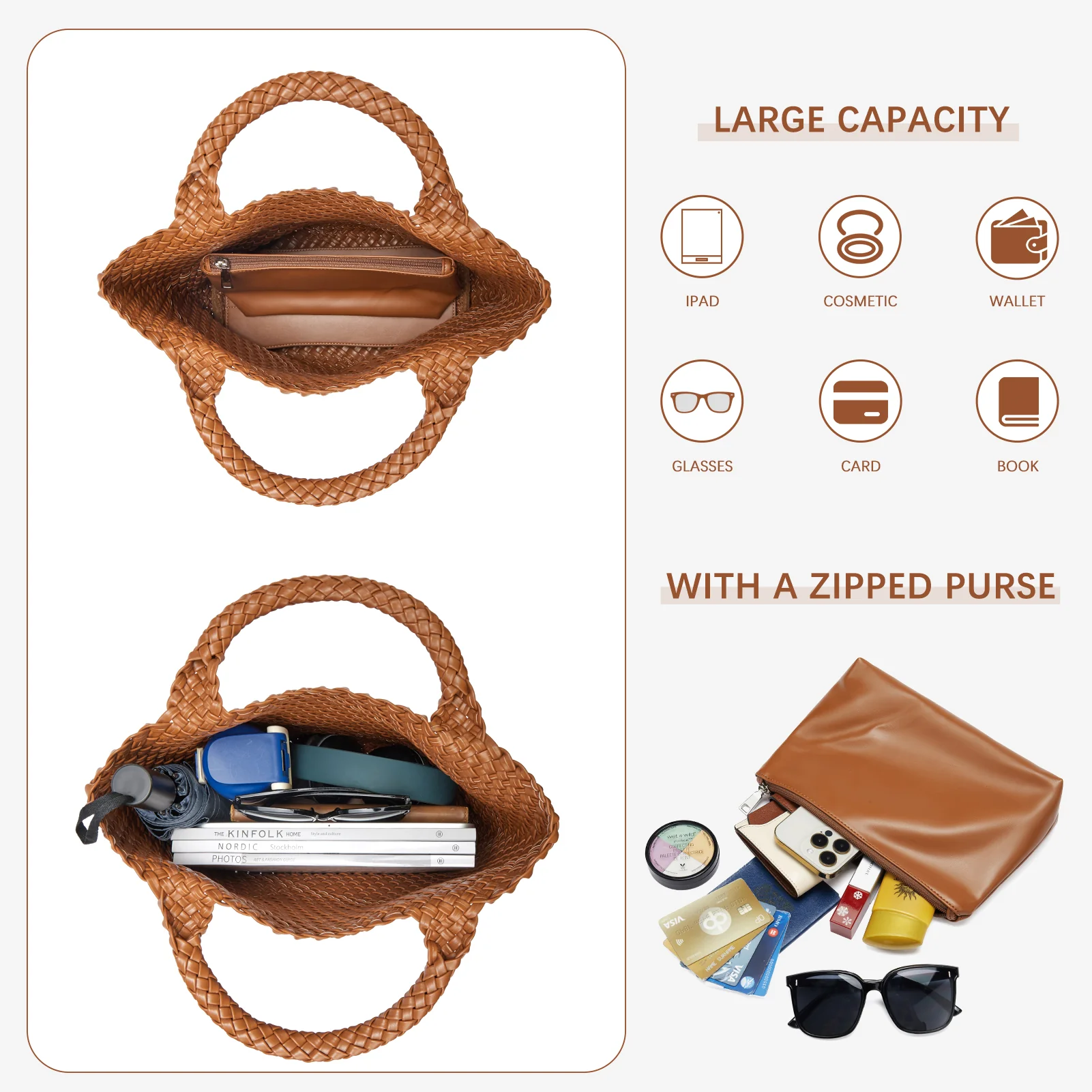 Cruze Handcrafted Woven Leather Shoulder Bag For Summer - Image 13