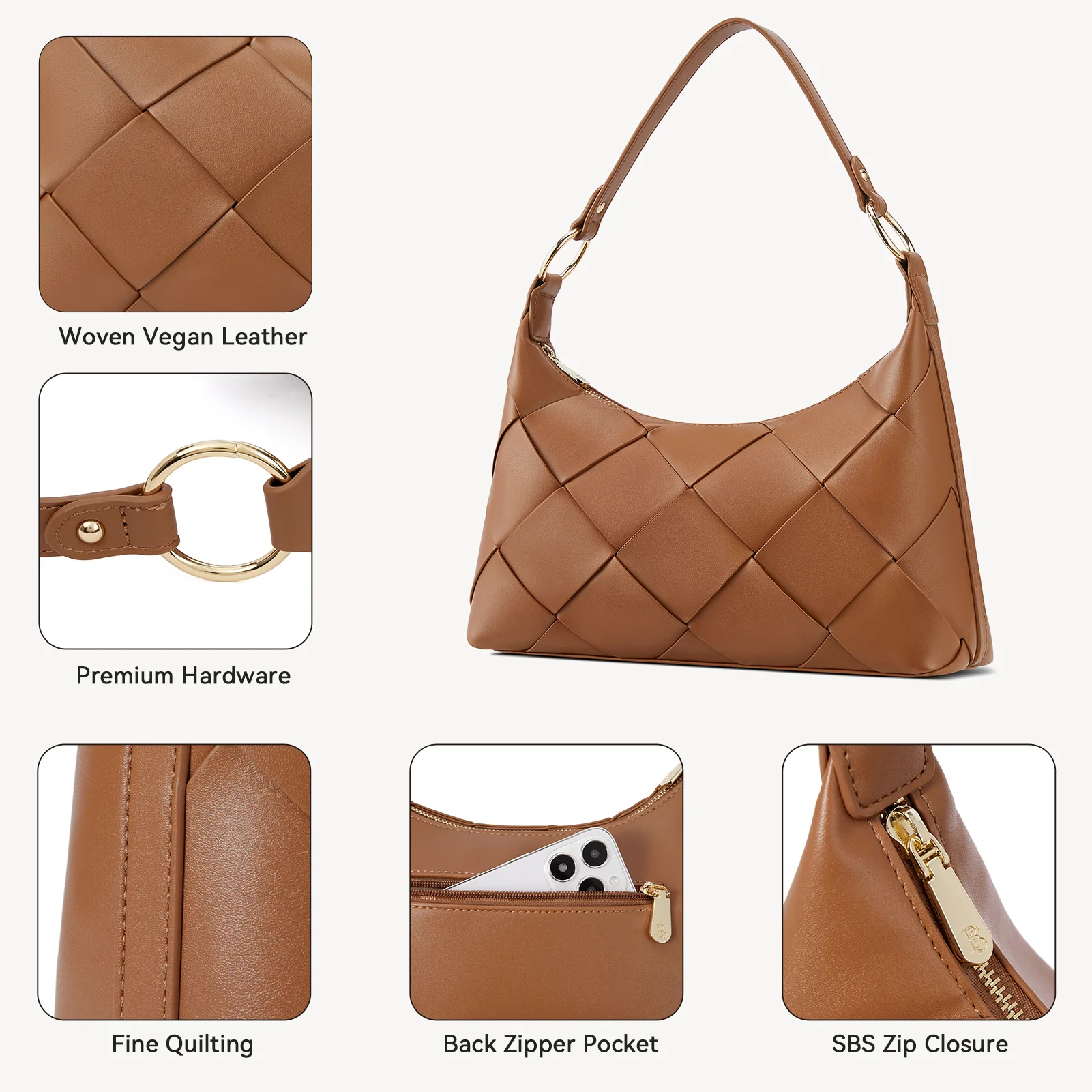 Kweli Woven Shoulder Bucket Bag - Image 15
