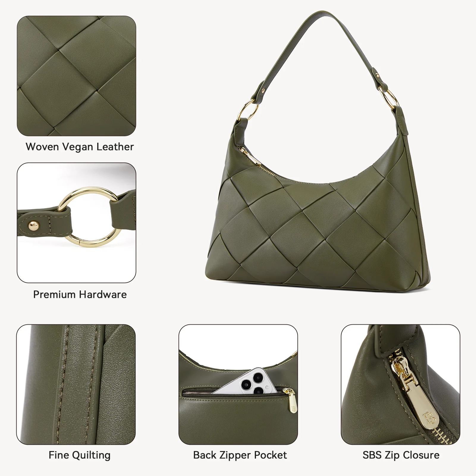 Kweli Woven Shoulder Bucket Bag - Image 7