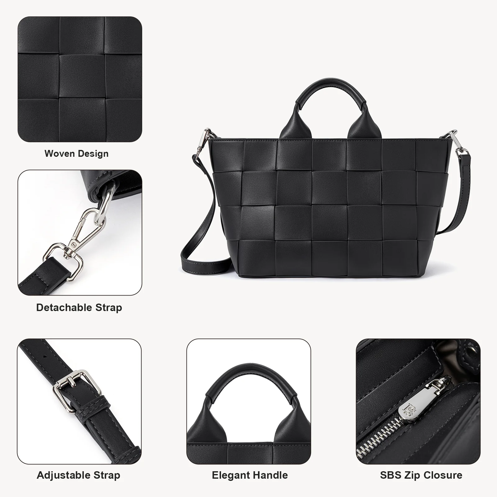 Cruze Handcrafted Woven Leather Tote Bag For Women : Boho Beauty - Image 15