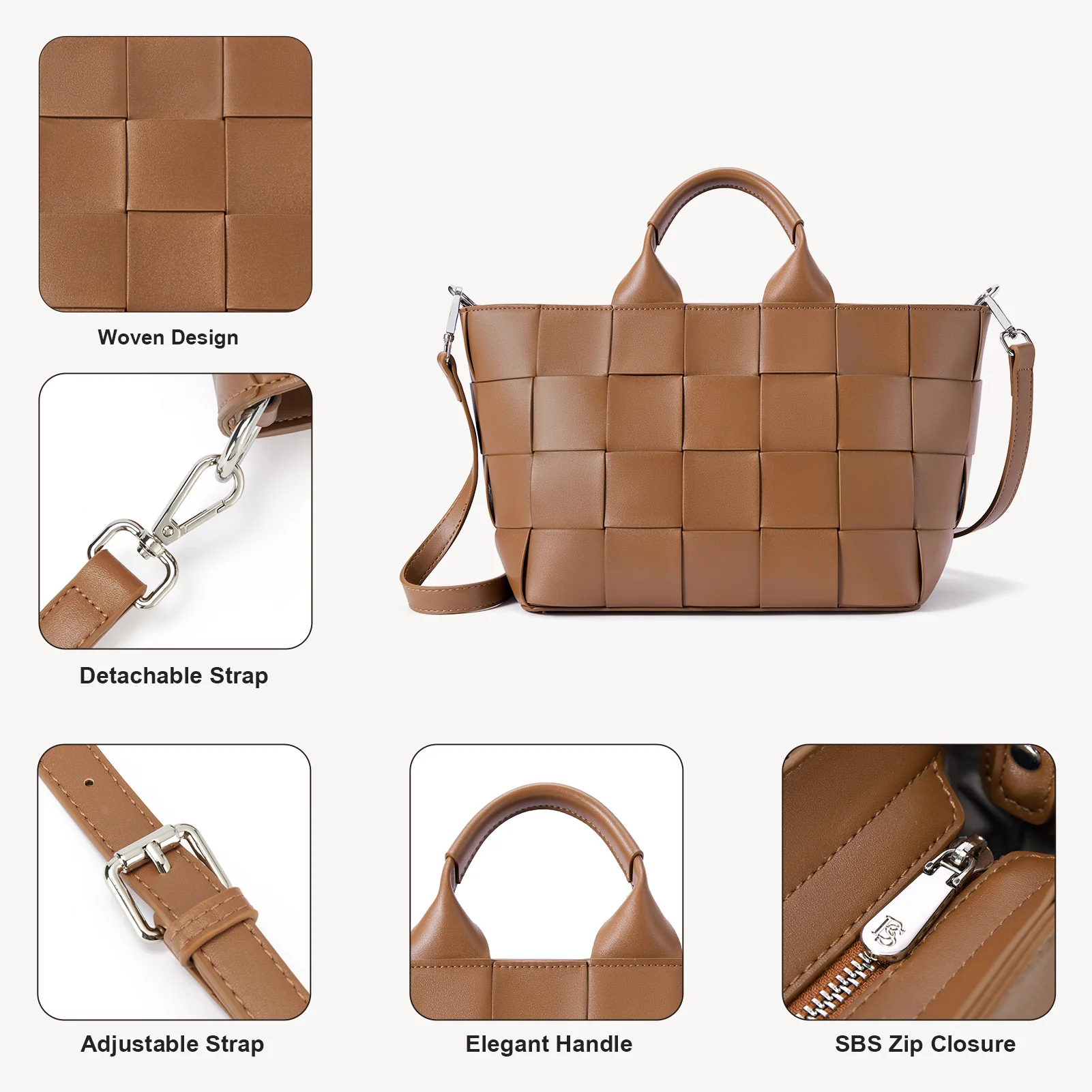 Cruze Handcrafted Woven Leather Tote Bag For Women : Boho Beauty - Image 23