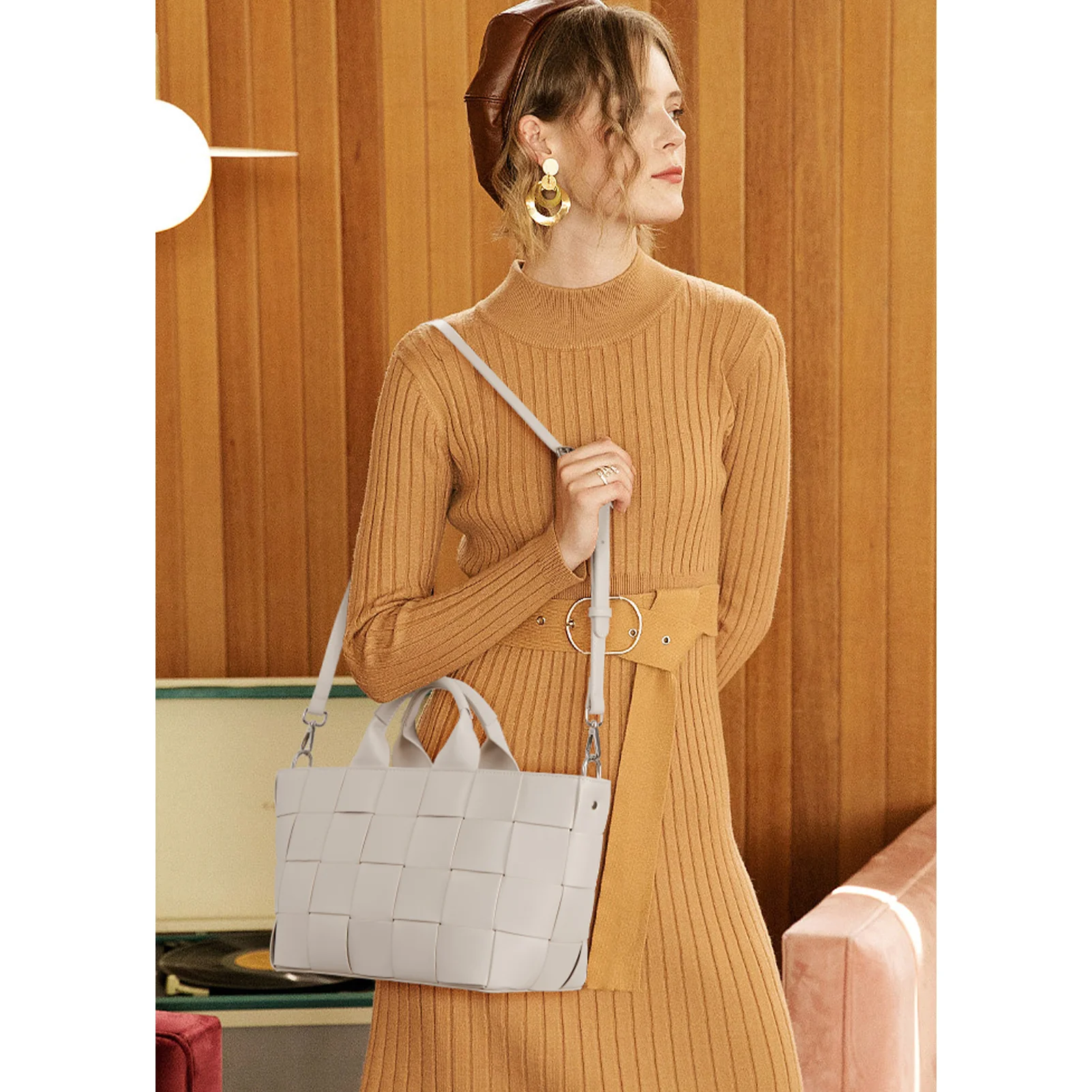 Cruze Handcrafted Woven Leather Tote Bag For Women : Boho Beauty - Image 27