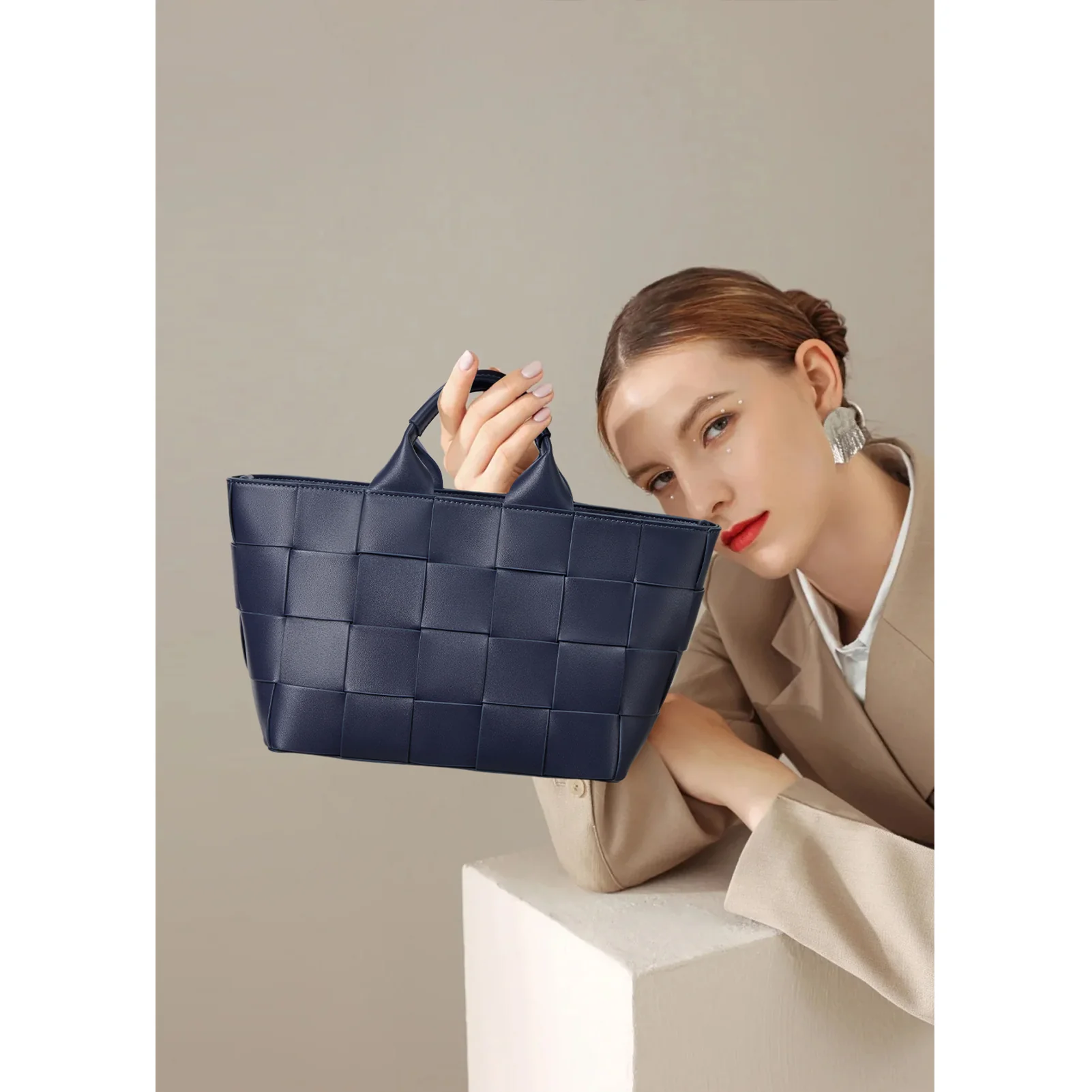 Cruze Handcrafted Woven Leather Tote Bag For Women : Boho Beauty - Image 34