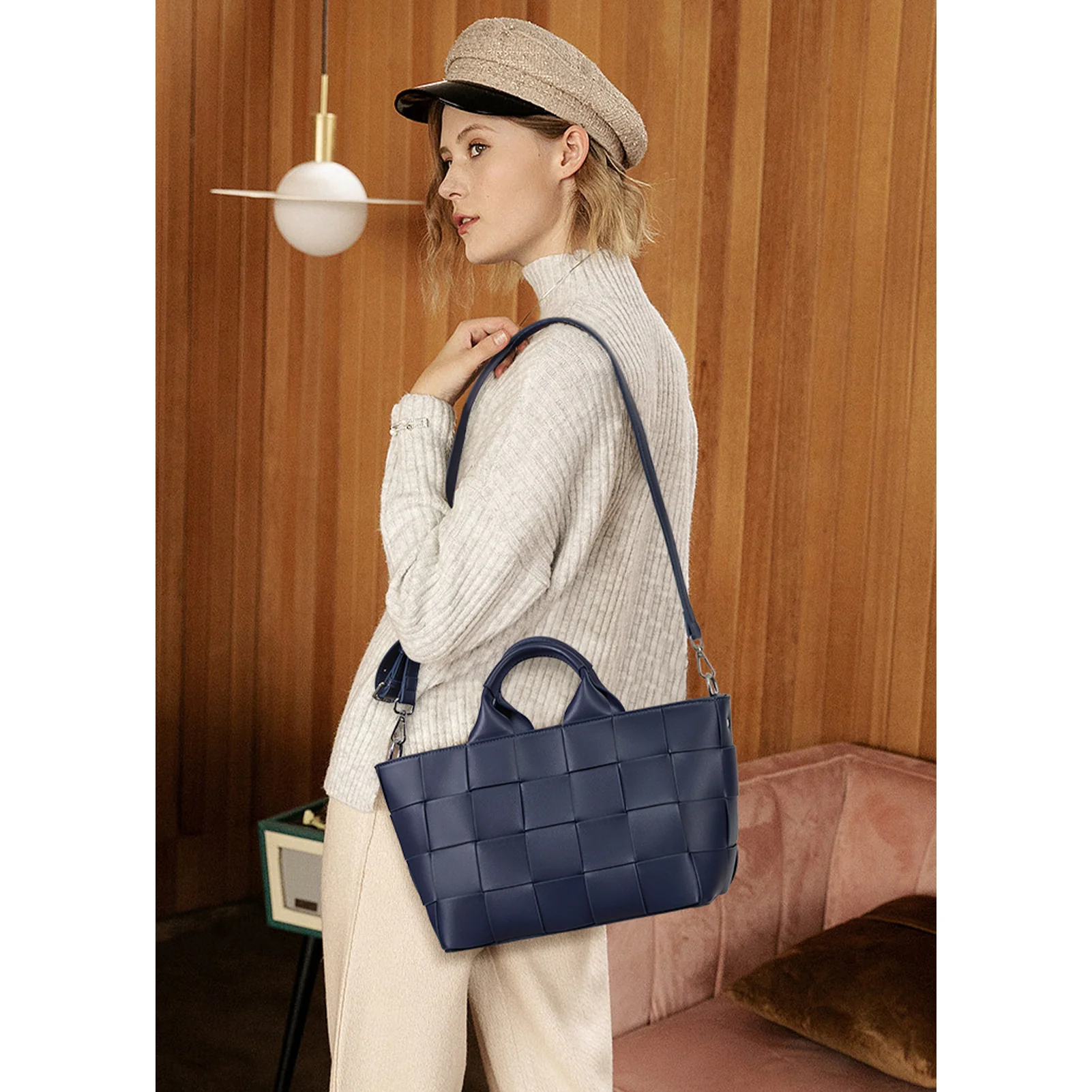 Cruze Handcrafted Woven Leather Tote Bag For Women : Boho Beauty - Image 35