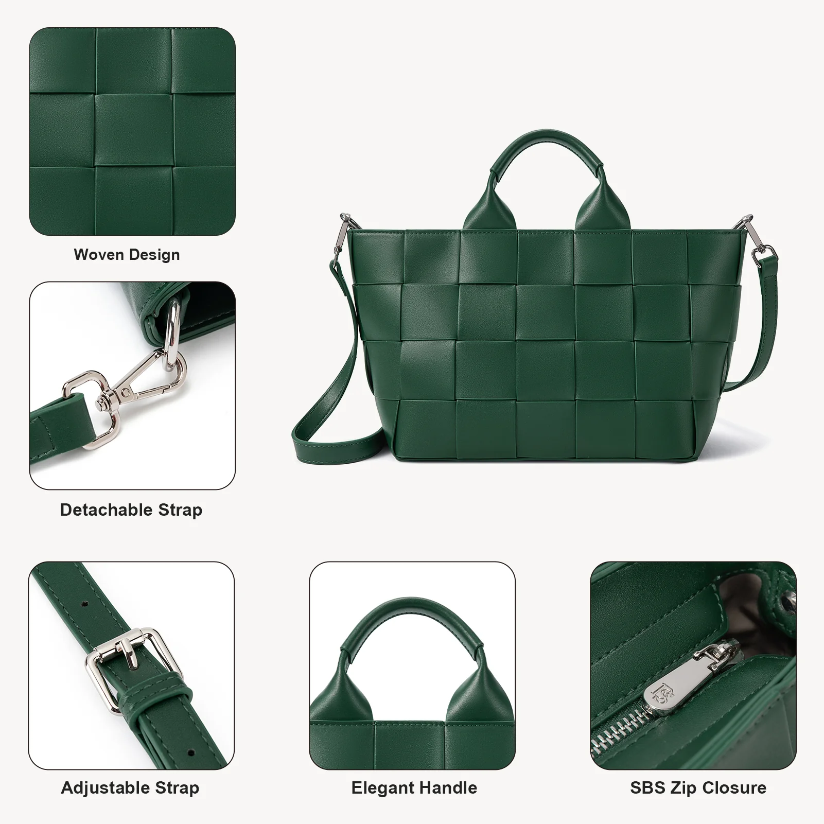 Cruze Handcrafted Woven Leather Tote Bag For Women : Boho Beauty - Image 7