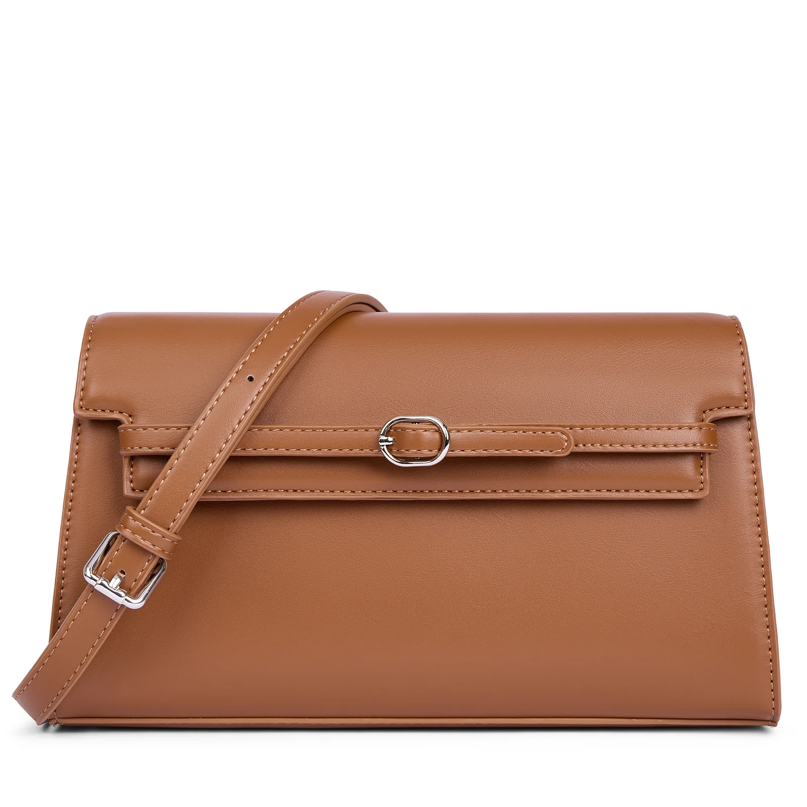 Kweli Belted Elegance Leather Shoulder Bag - Image 11