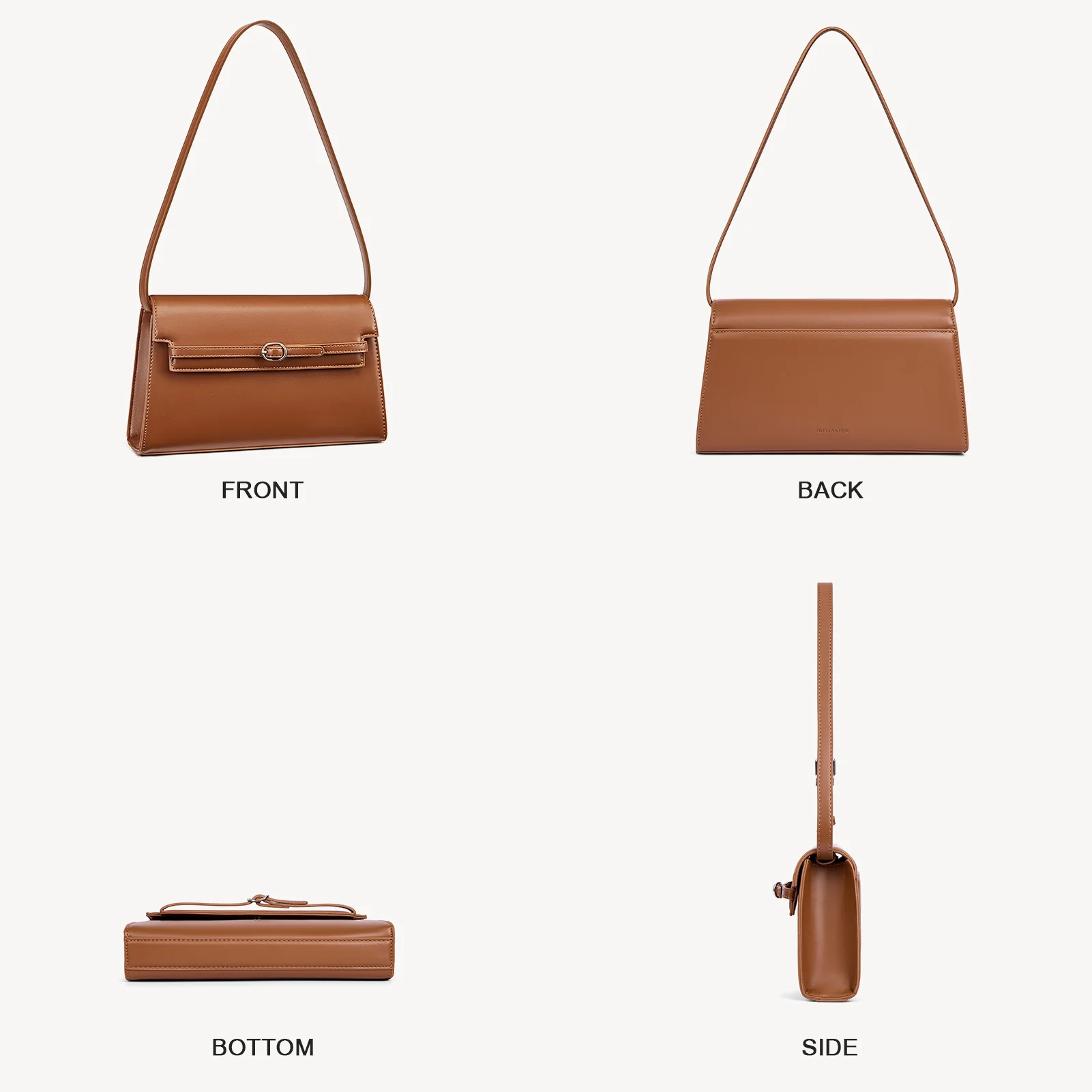 Kweli Belted Elegance Leather Shoulder Bag - Image 15