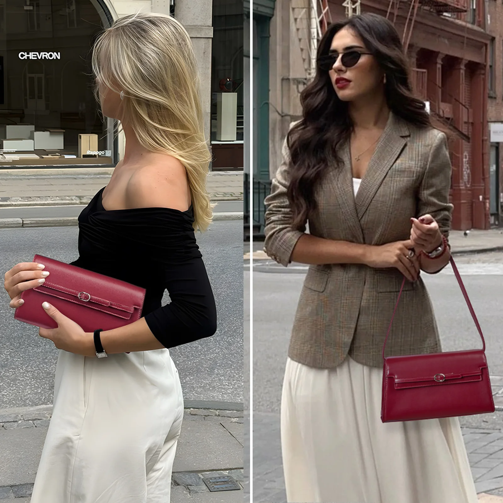 Kweli Belted Elegance Leather Shoulder Bag - Image 2