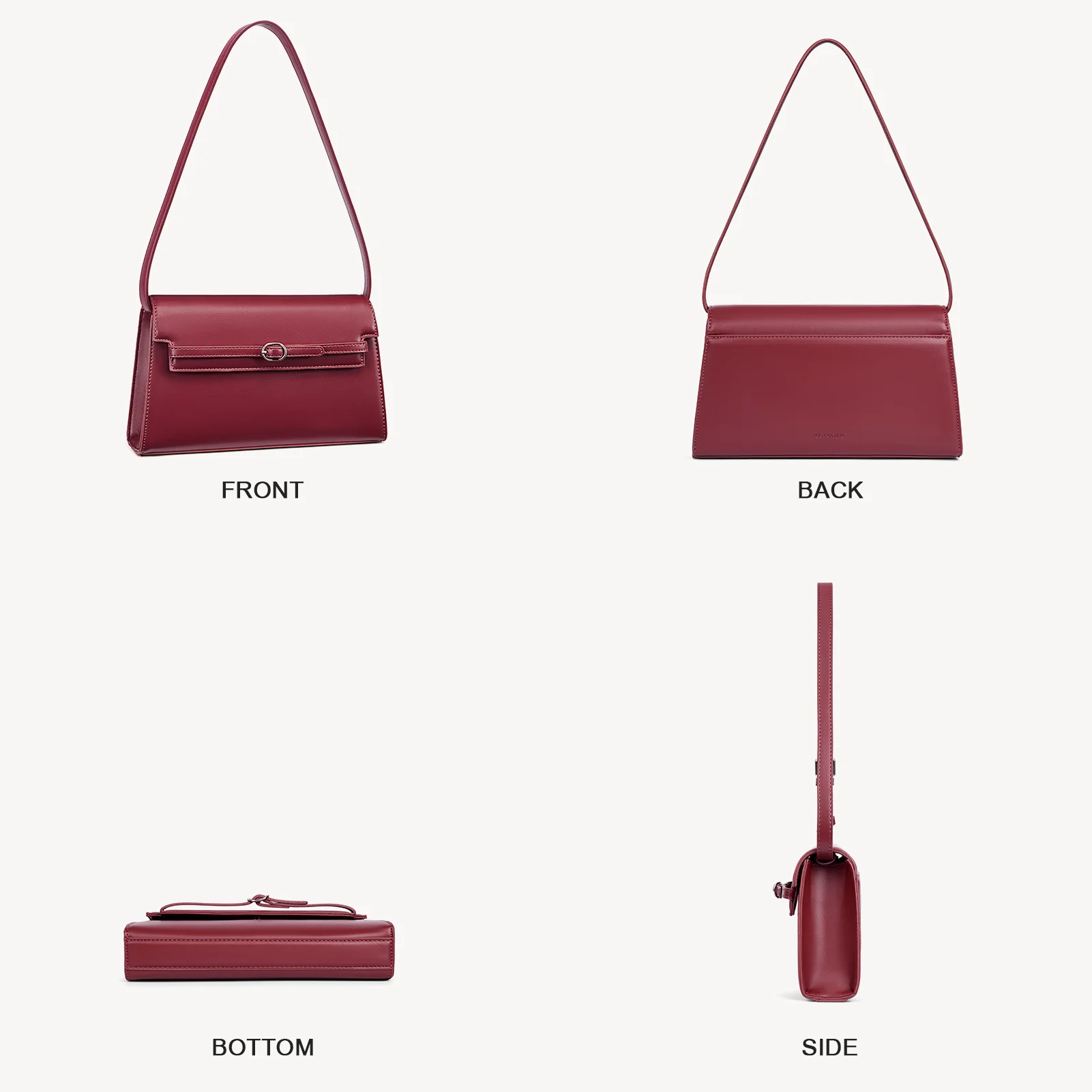 Kweli Belted Elegance Leather Shoulder Bag - Image 7