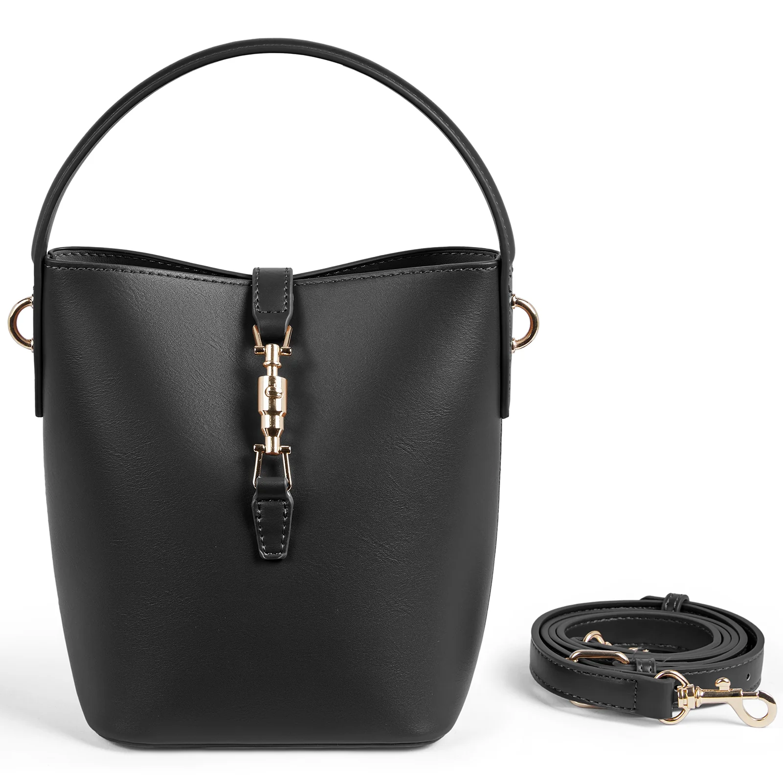 Harper Jones Bucket Shoulder Bag – Gold Clasp Crossbody - Image 14