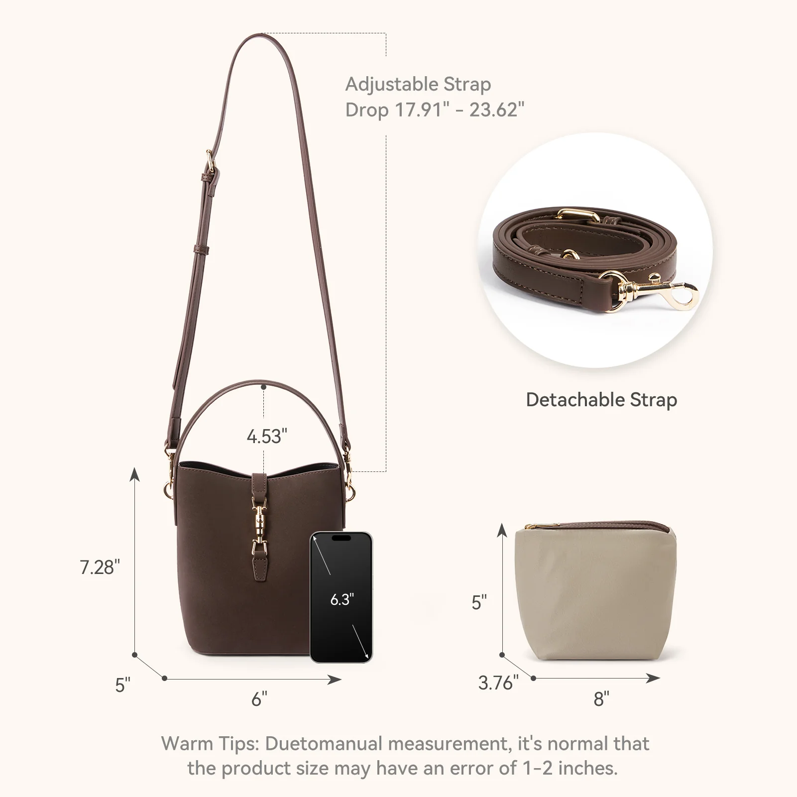 Harper Jones Bucket Shoulder Bag – Gold Clasp Crossbody - Image 17