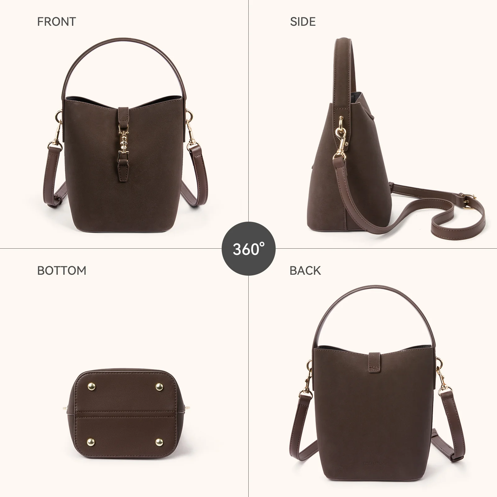 Harper Jones Bucket Shoulder Bag – Gold Clasp Crossbody - Image 20