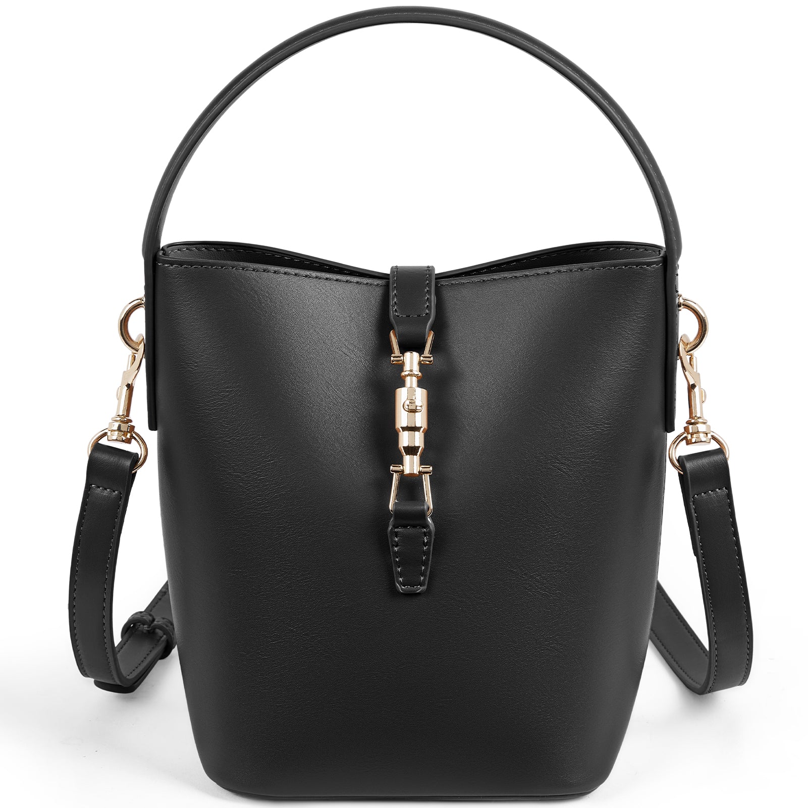 Harper Jones Bucket Shoulder Bag – Gold Clasp Crossbody - Image 8