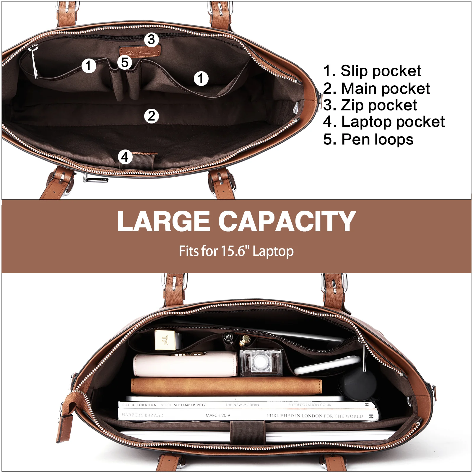 Carol Women Work Tote Bag - 15.6'' Laptop - Image 5