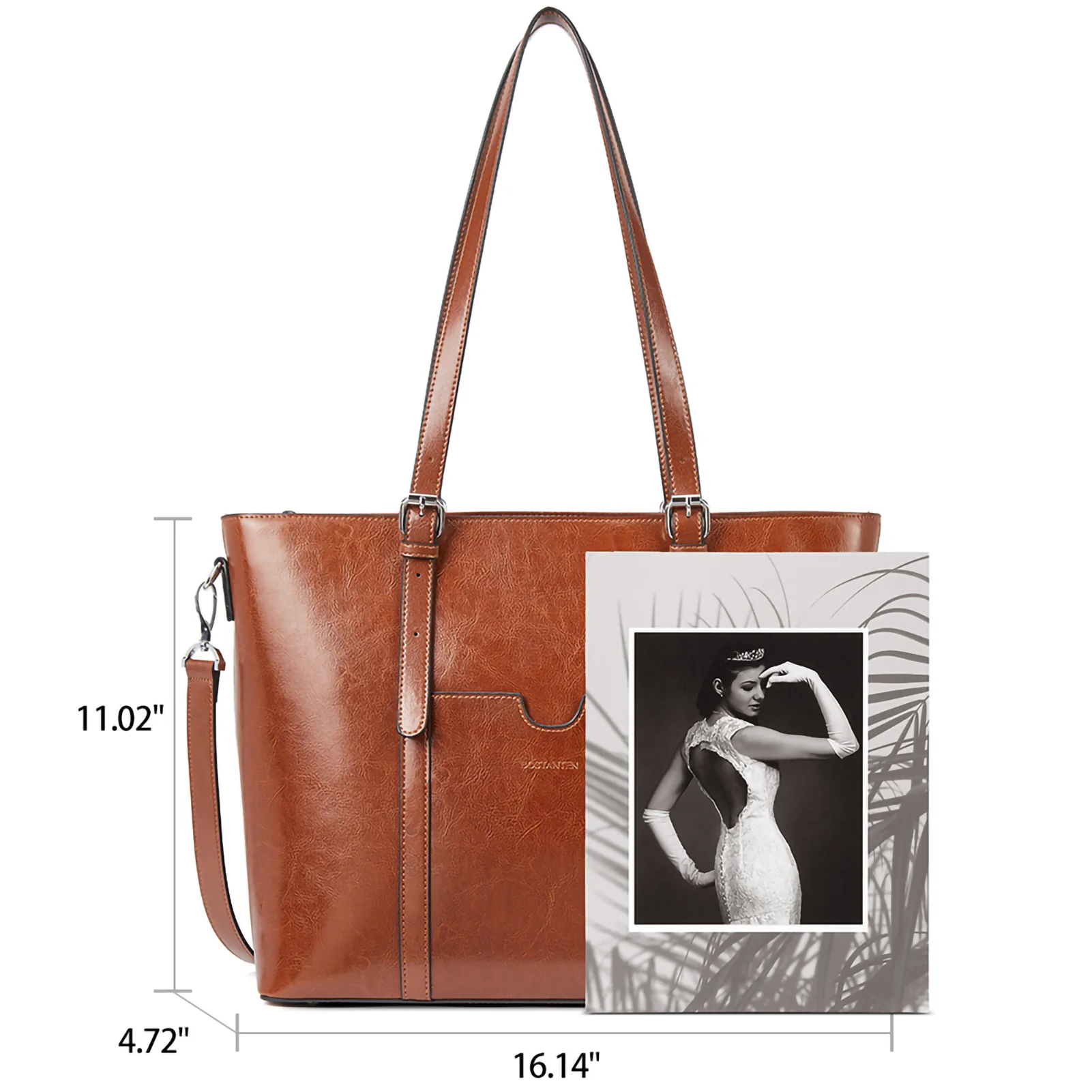 Carol Women Briefcase - Vintage Tote - Image 3