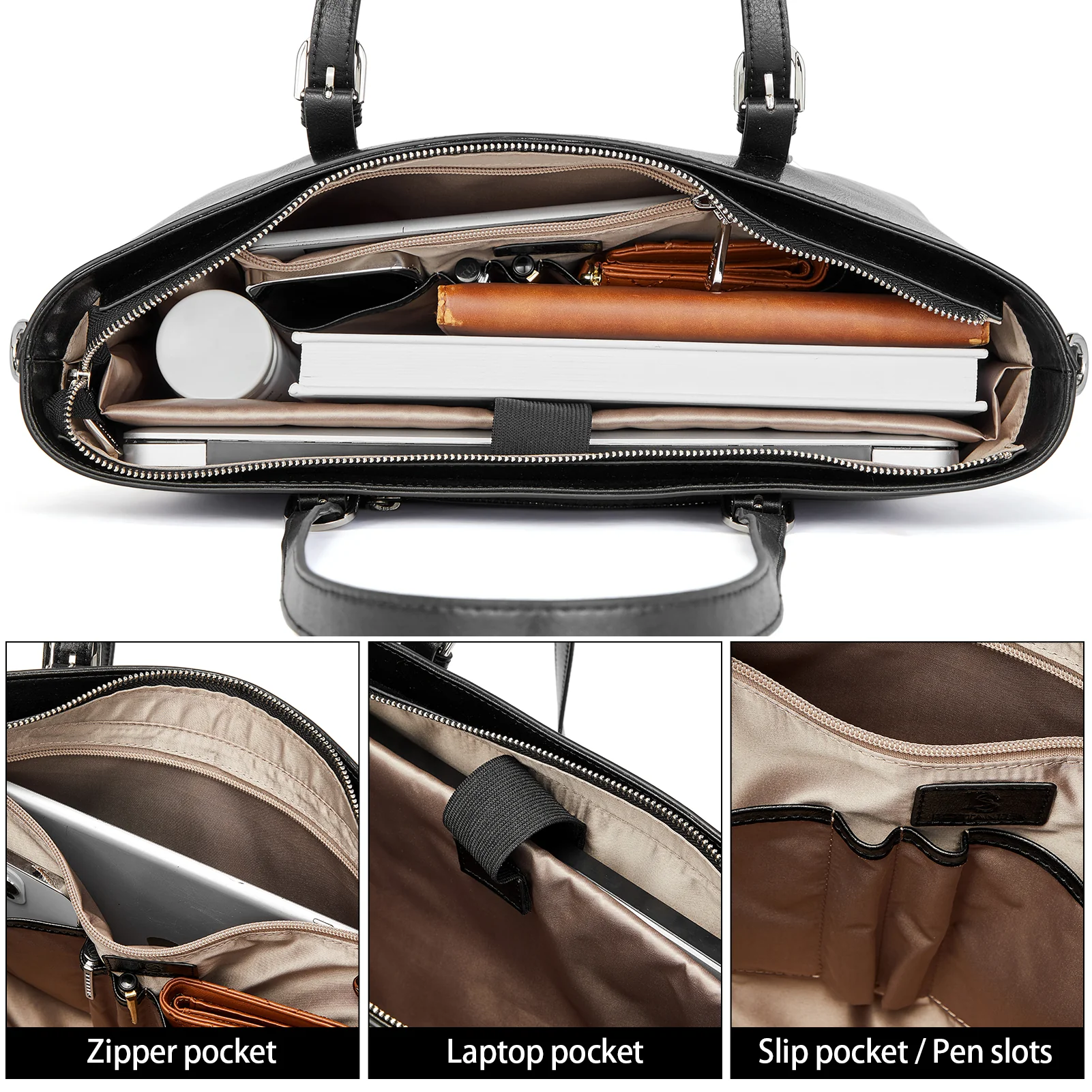 Carol Women Briefcase - Vintage Tote - Image 11
