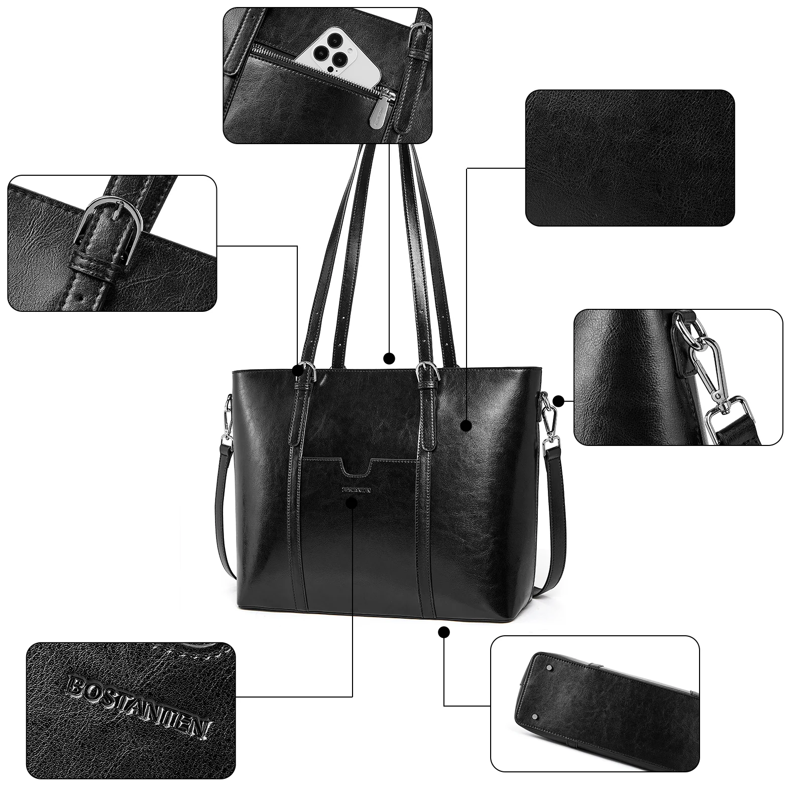 Carol Women Briefcase - Vintage Tote - Image 12