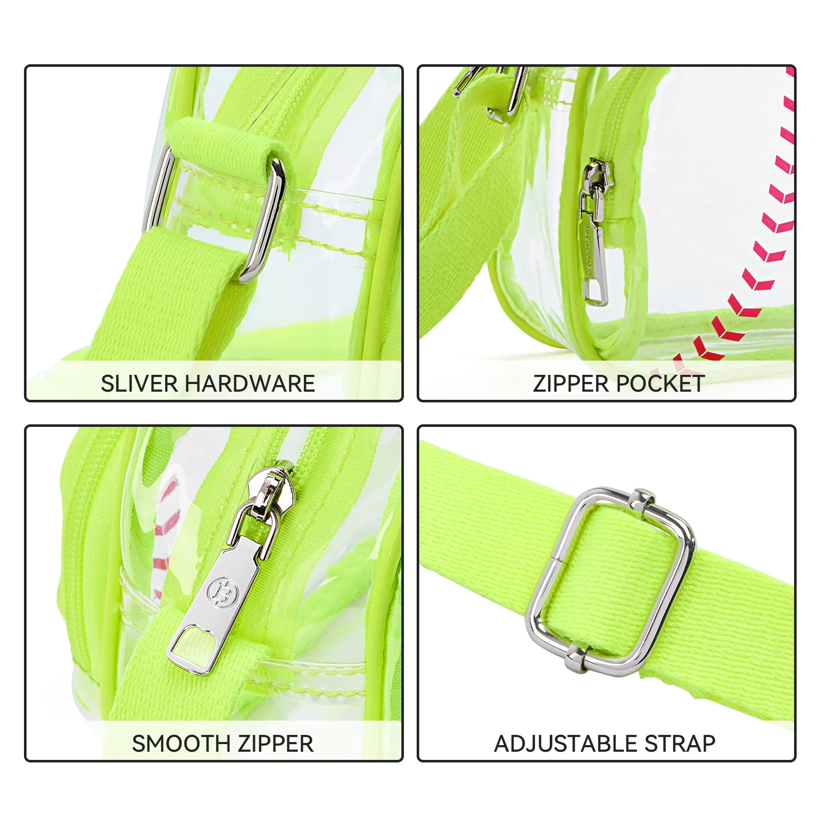 Clear Baseball Stitch Crossbody – Baseball Fans Gifts - Image 12