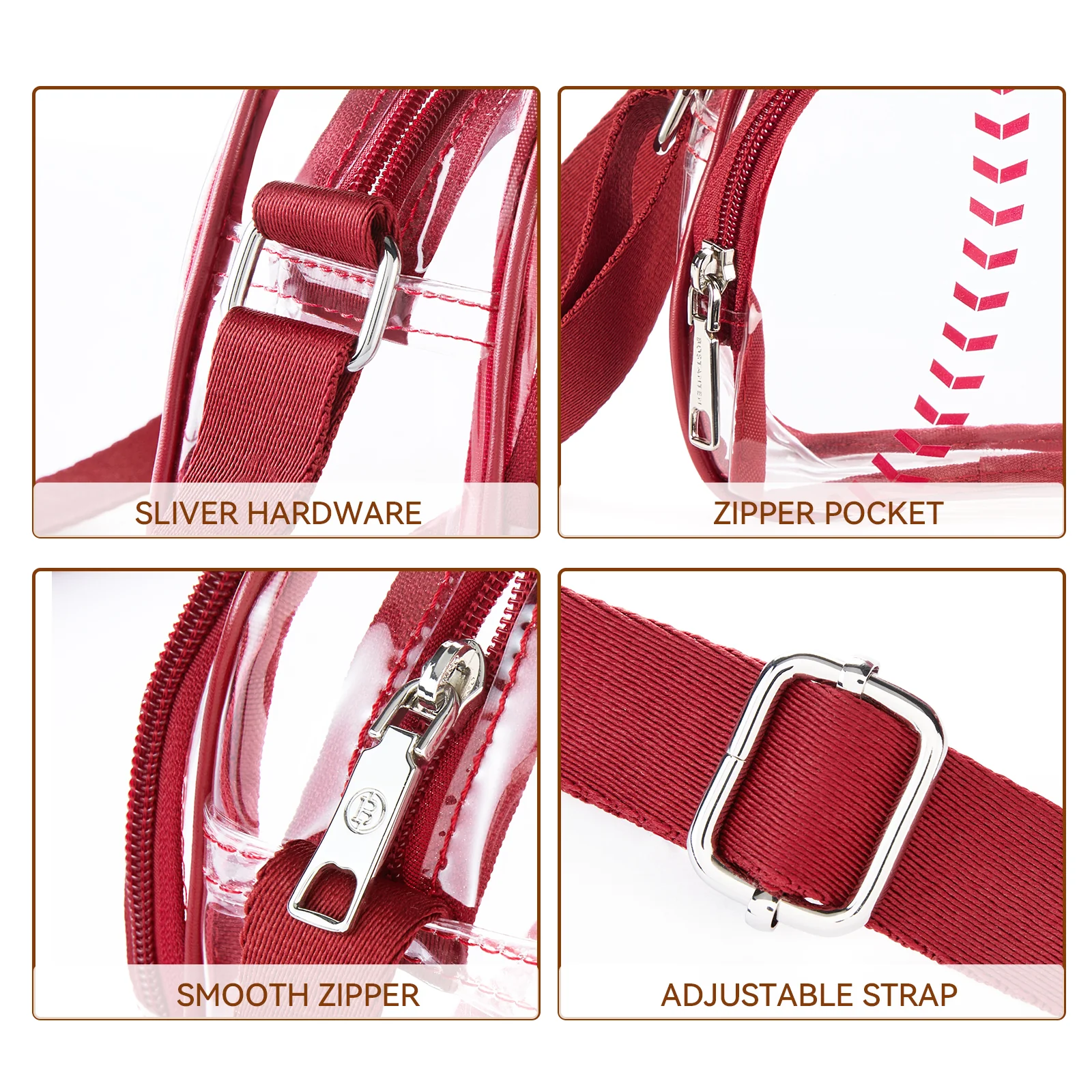 Clear Baseball Stitch Crossbody – Baseball Fans Gifts - Image 6