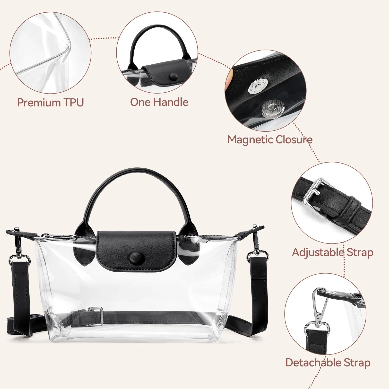 Clear Stadium Approved Crossbody Handbags For Concerts Sports Events - Image 13