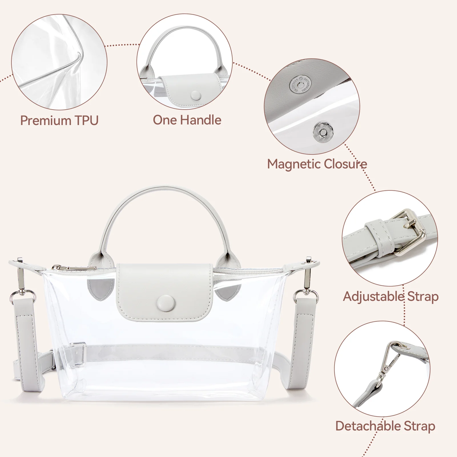 Clear Stadium Approved Crossbody Handbags For Concerts Sports Events - Image 26