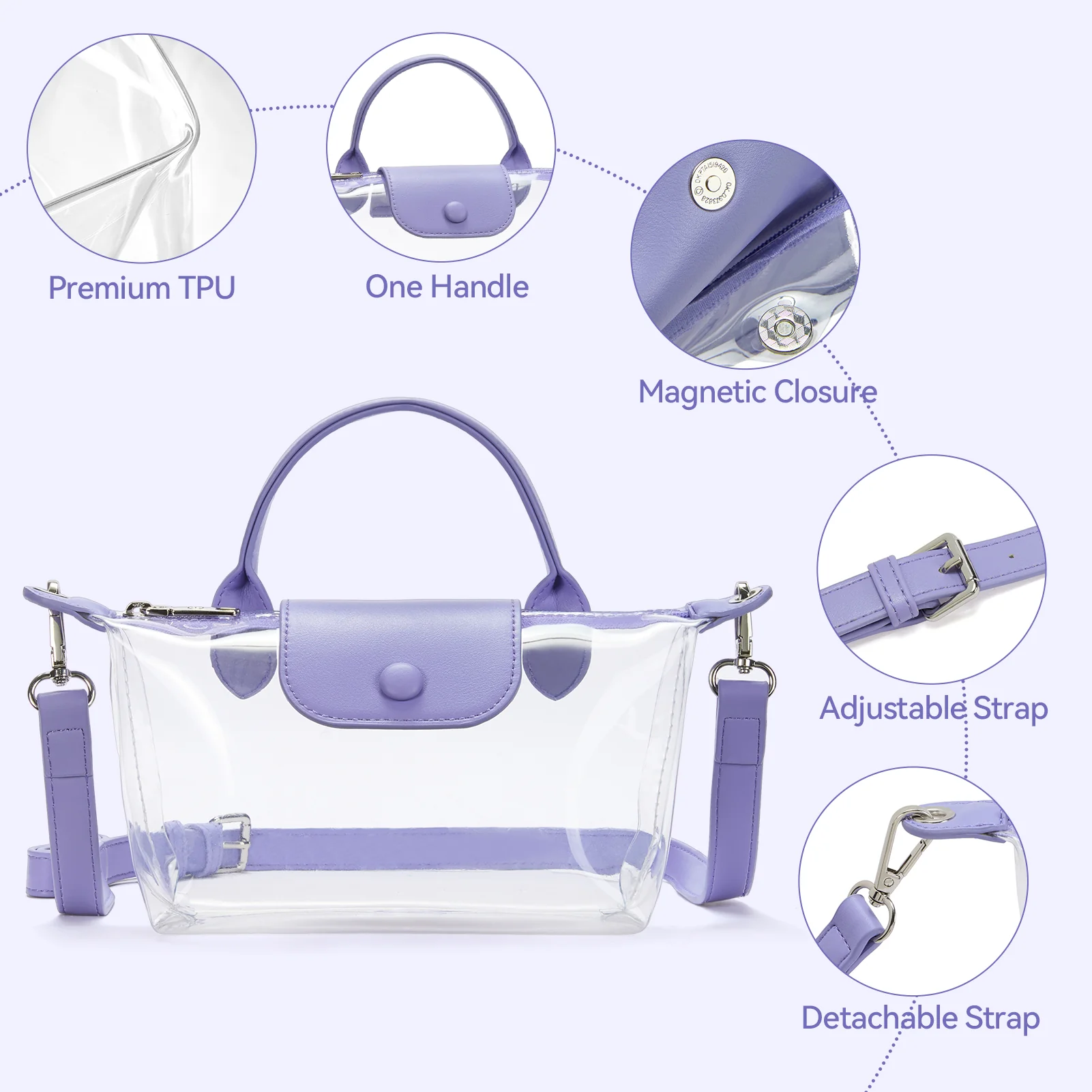 Clear Stadium Approved Crossbody Handbags For Concerts Sports Events - Image 33