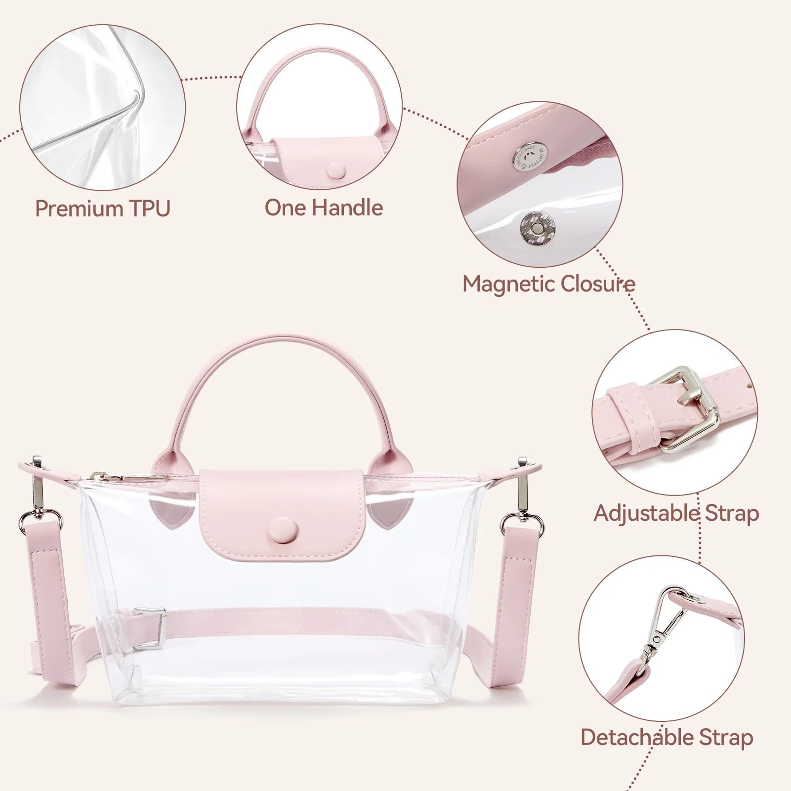 Clear Stadium Approved Crossbody Handbags For Concerts Sports Events - Image 39
