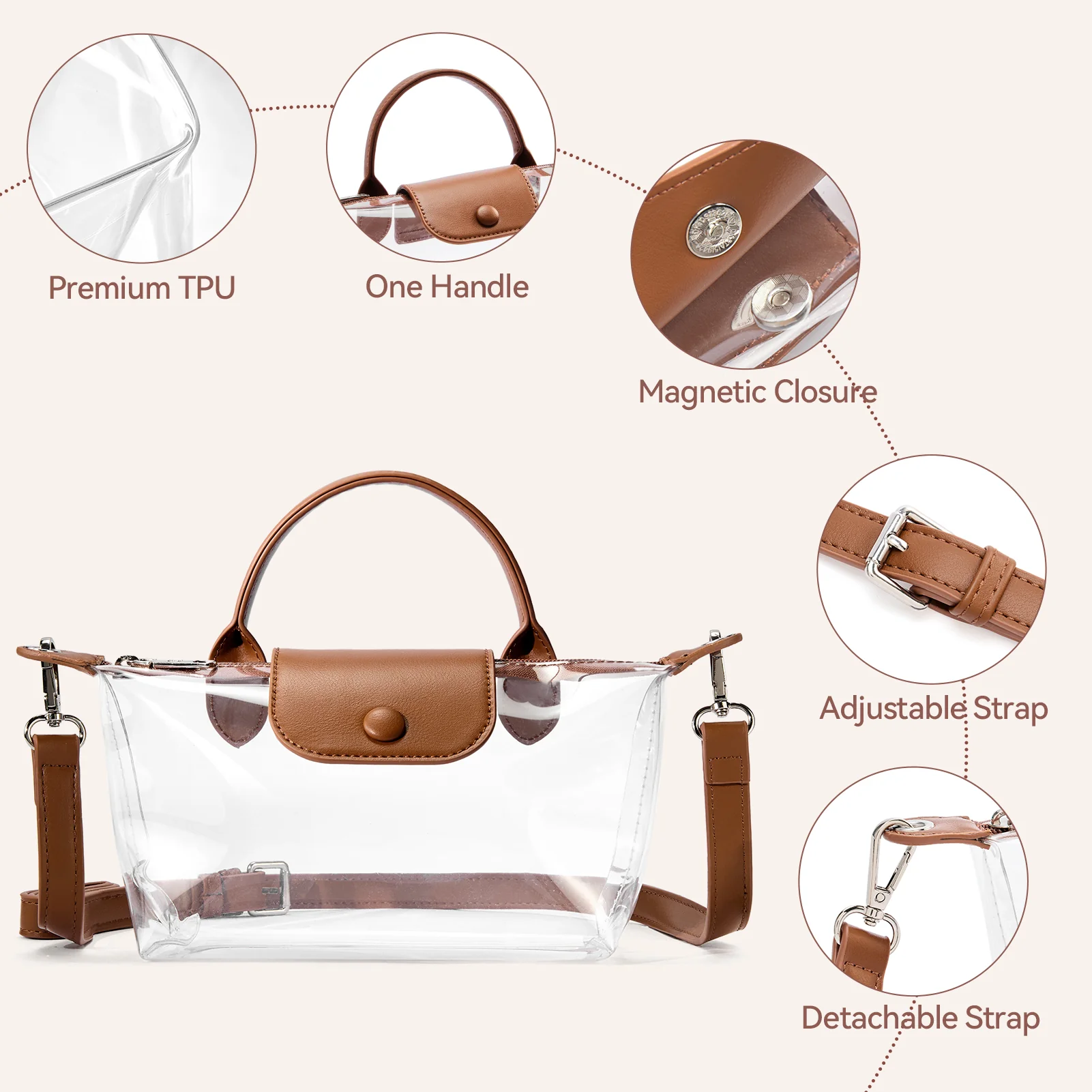 Clear Stadium Approved Crossbody Handbags For Concerts Sports Events - Image 6