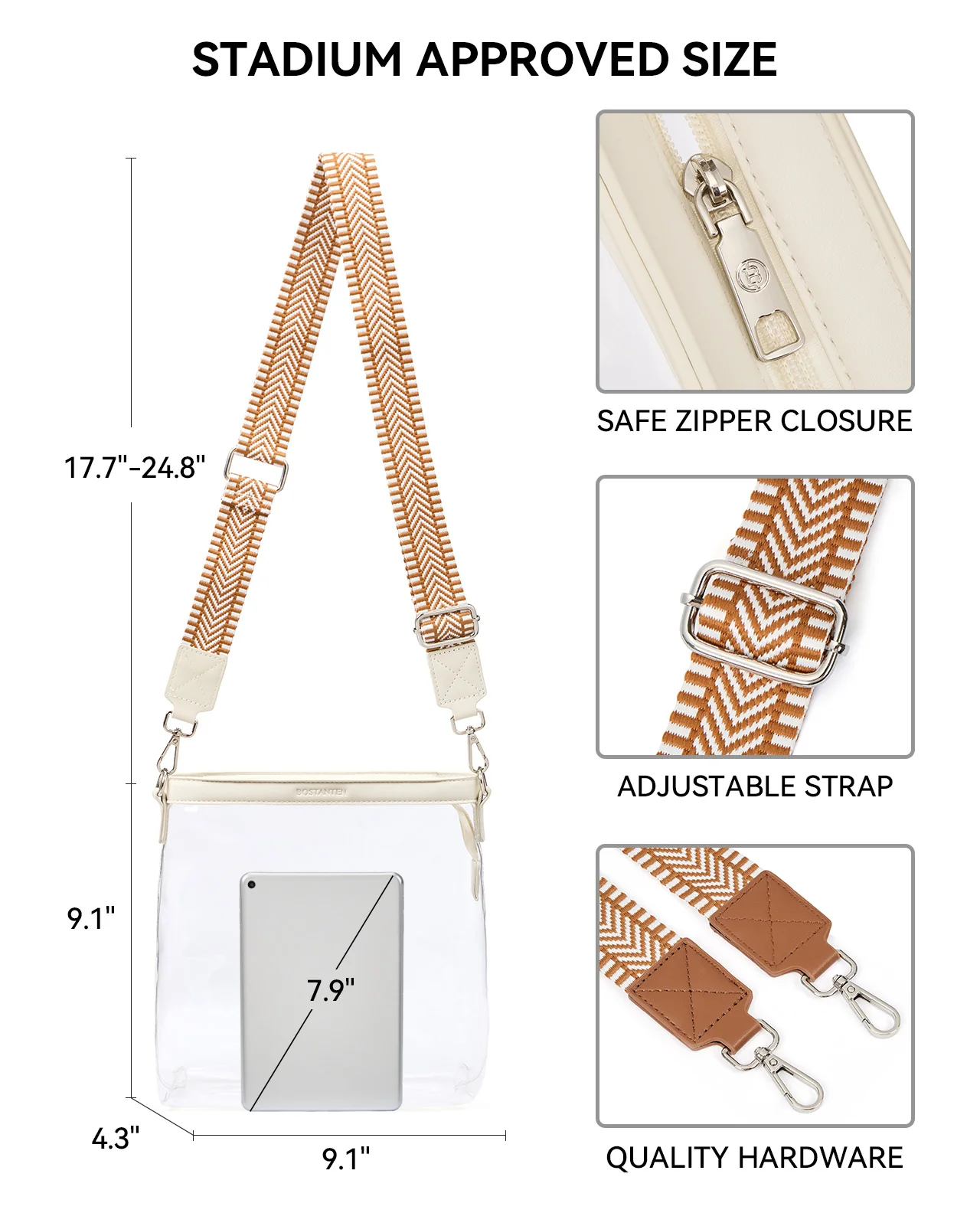 Clear Stadium Crossbody Shoulder Bag — Concert & Festival Approved - Image 10