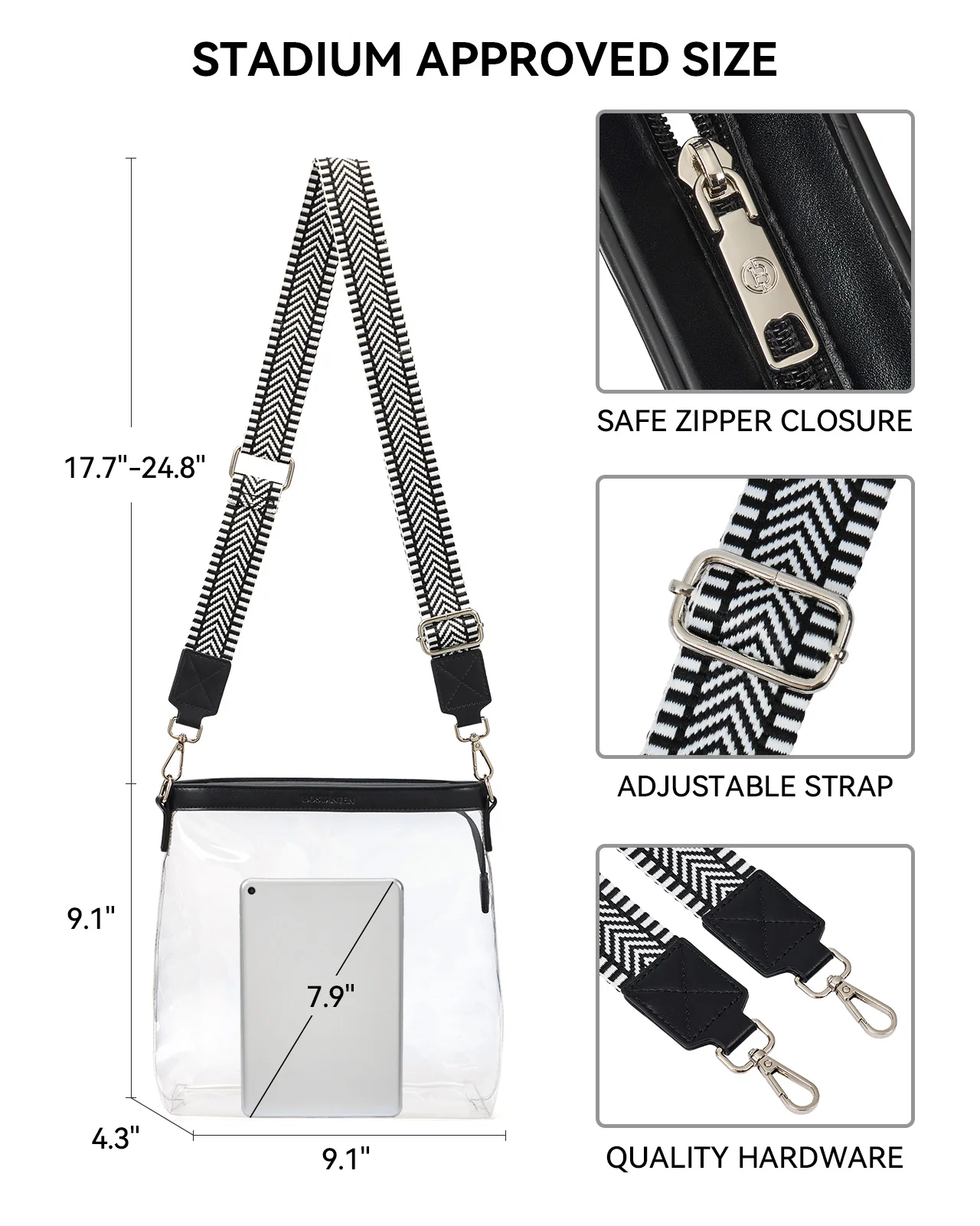 Clear Stadium Crossbody Shoulder Bag — Concert & Festival Approved - Image 16