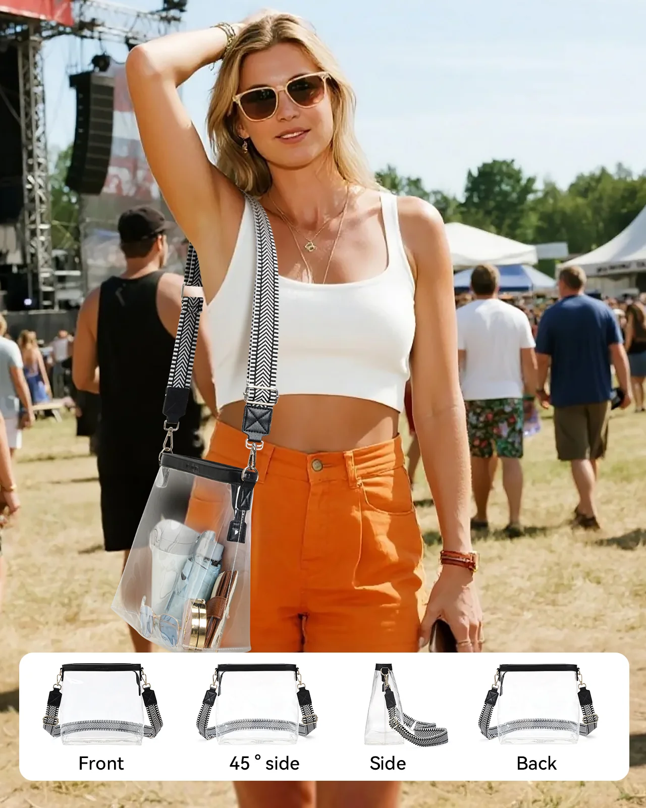 Clear Stadium Crossbody Shoulder Bag — Concert & Festival Approved - Image 17