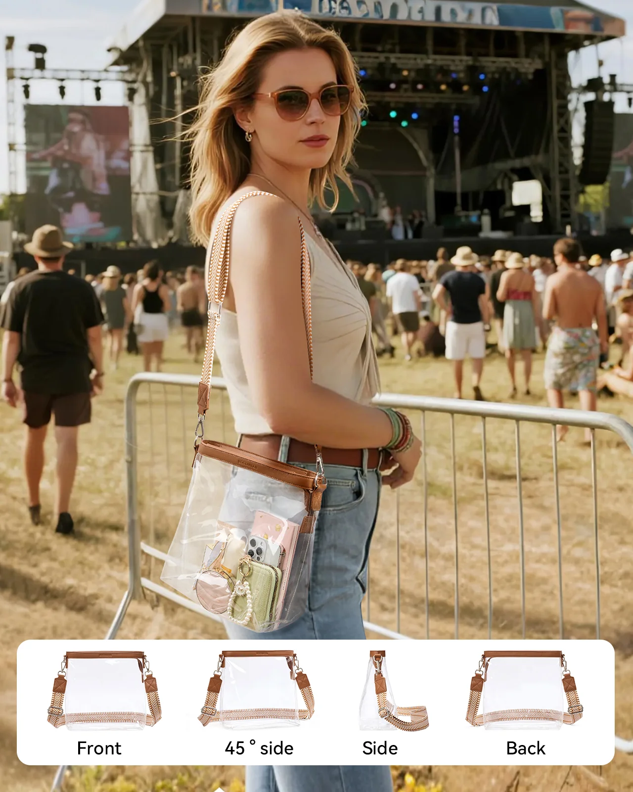 Clear Stadium Crossbody Shoulder Bag — Concert & Festival Approved - Image 5