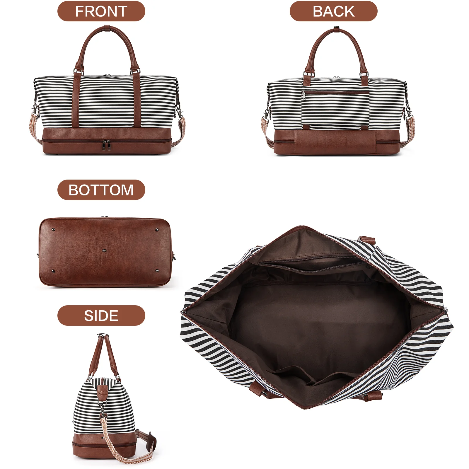 Zenobe Canvas Weekender Bag for Women - Image 13
