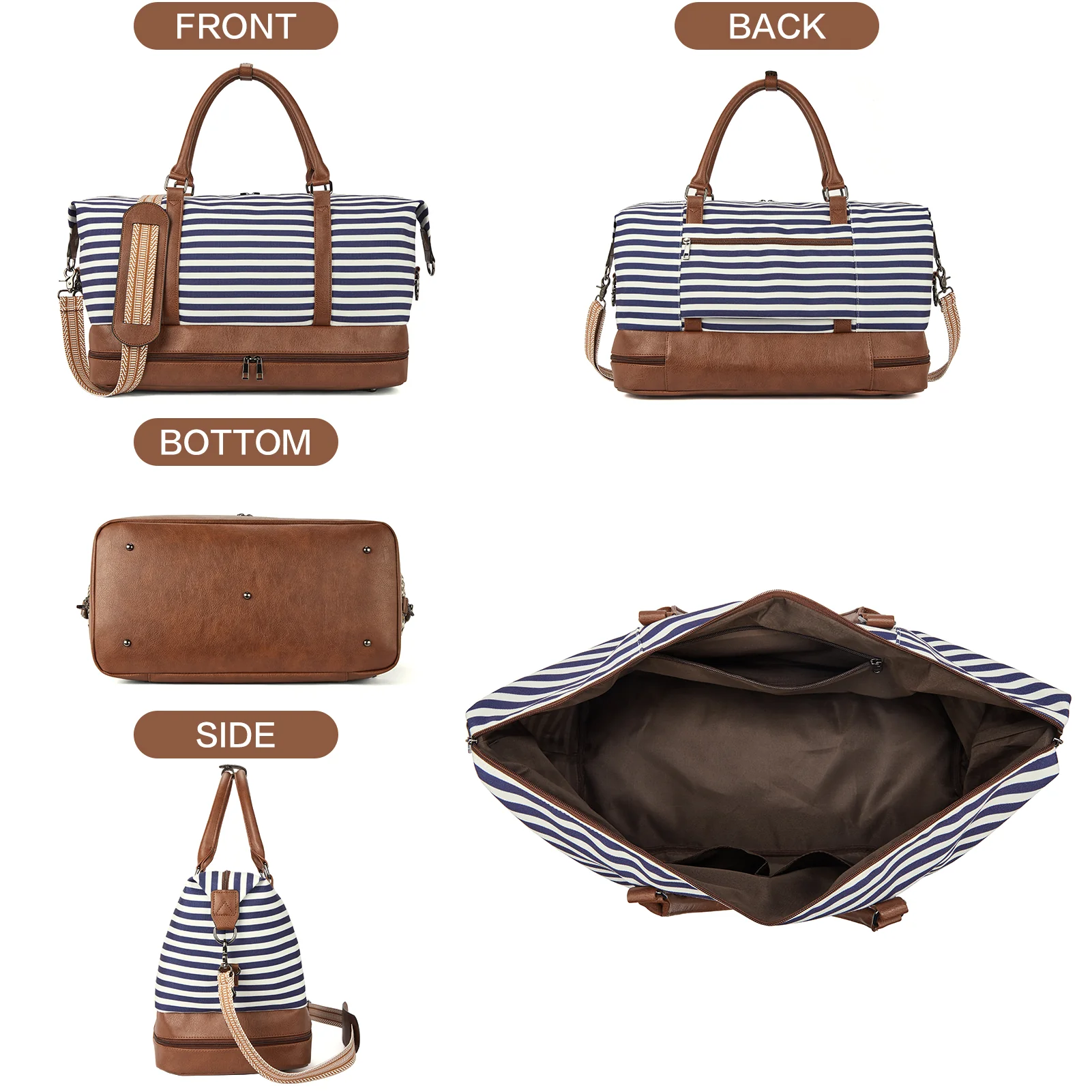 Zenobe Canvas Weekender Bag for Women - Image 18
