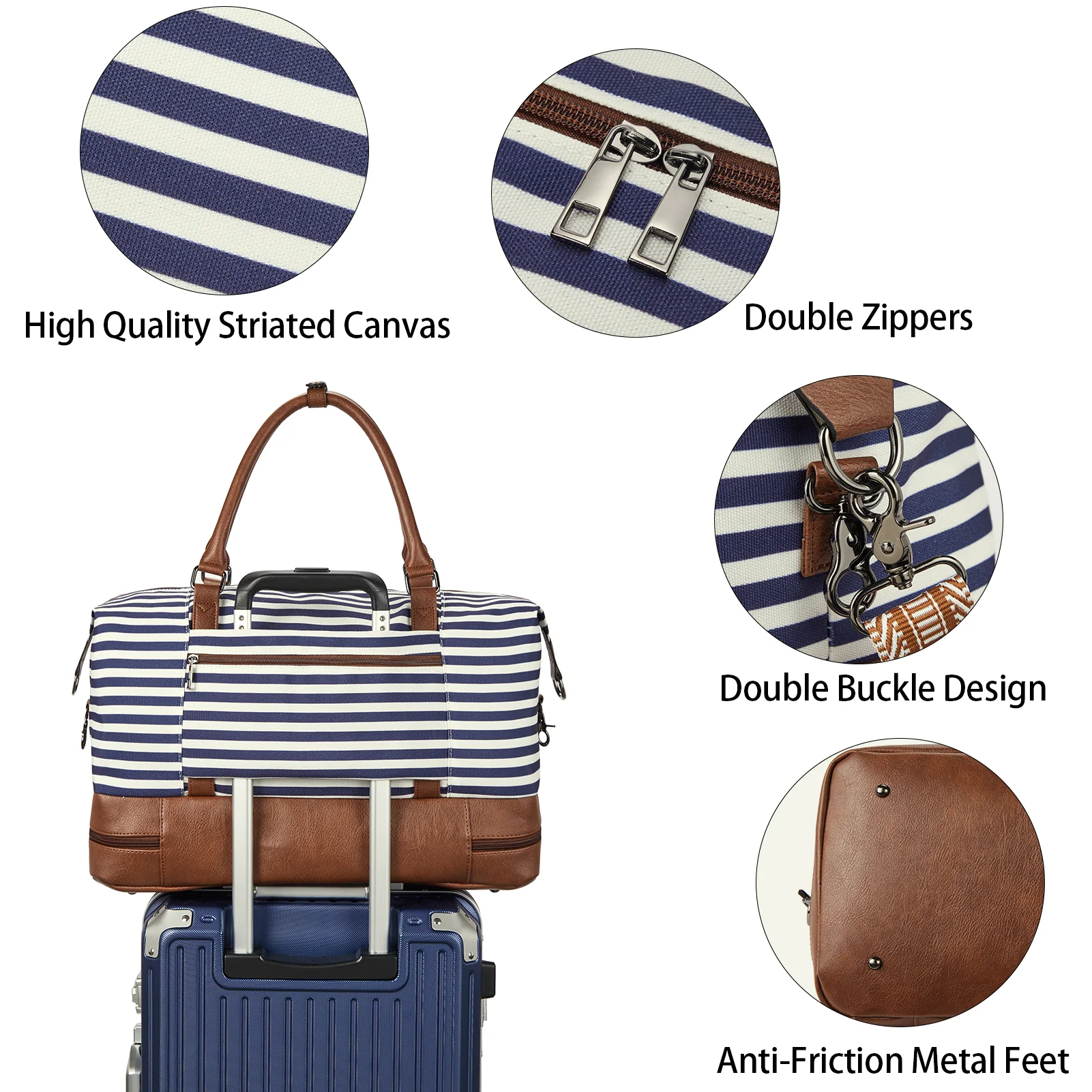 Zenobe Canvas Weekender Bag for Women - Image 19
